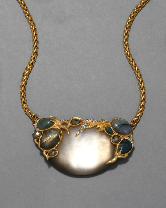 Archive Labradorite and Lucite Cluster Pendant Necklace sold by Alexis Bittar