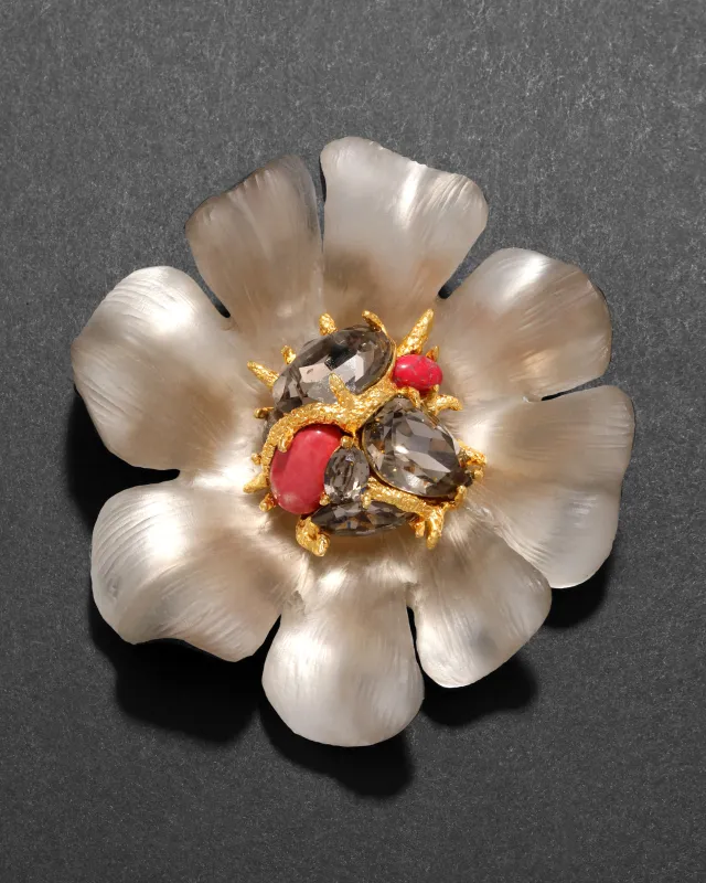 Archive Coral Vine Lucite Flower Pin sold by Alexis Bittar