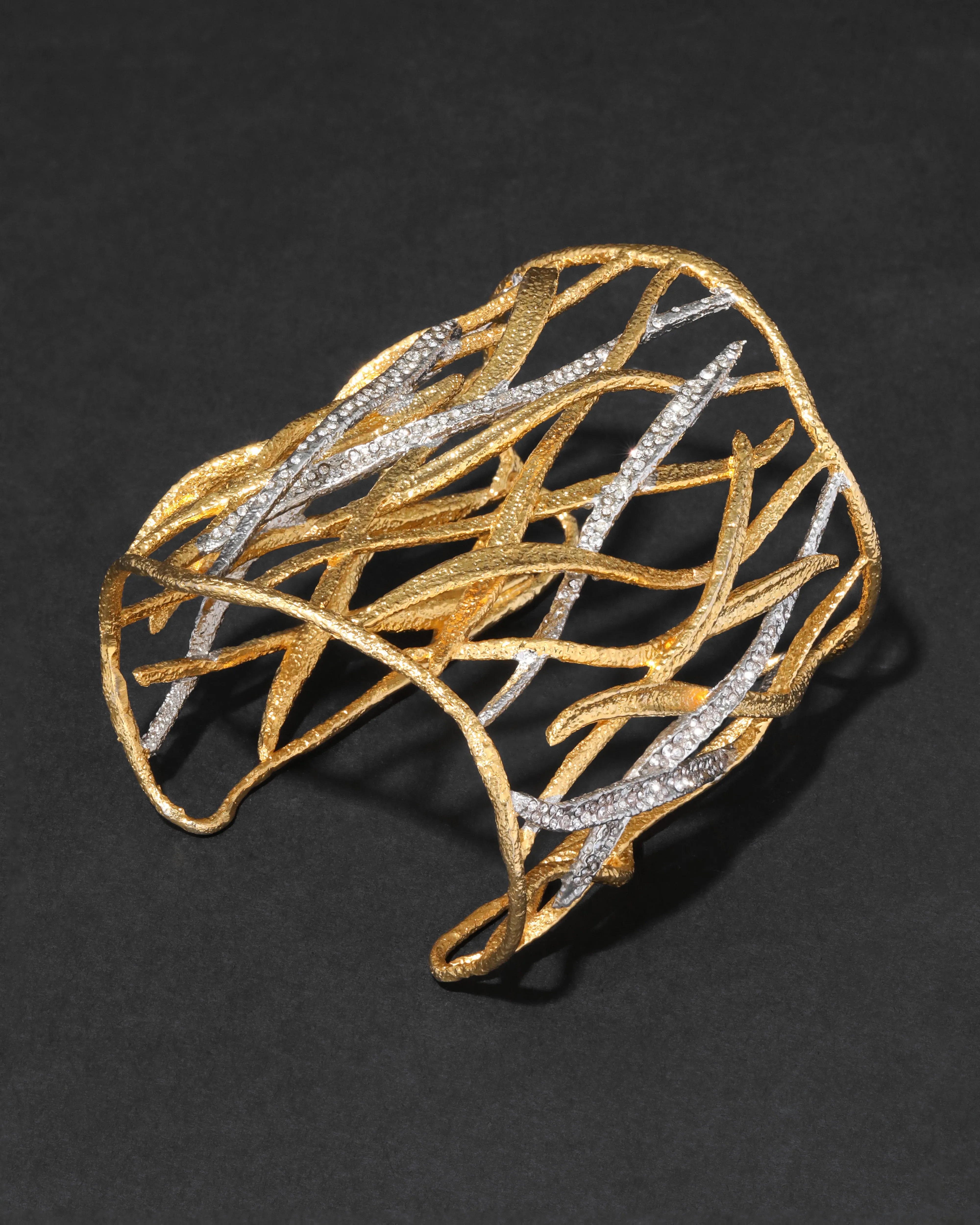 Archive Two Tone Crystal Lattice Cuff Bracelet sold by Alexis Bittar product image thumbnail 2