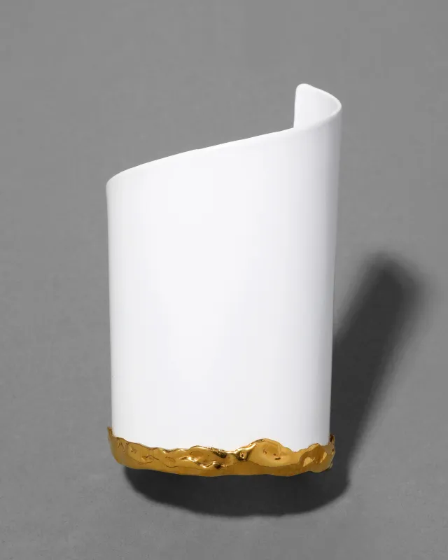 Archive Molten White Enamel Wide Cuff Bracelet sold by Alexis Bittar