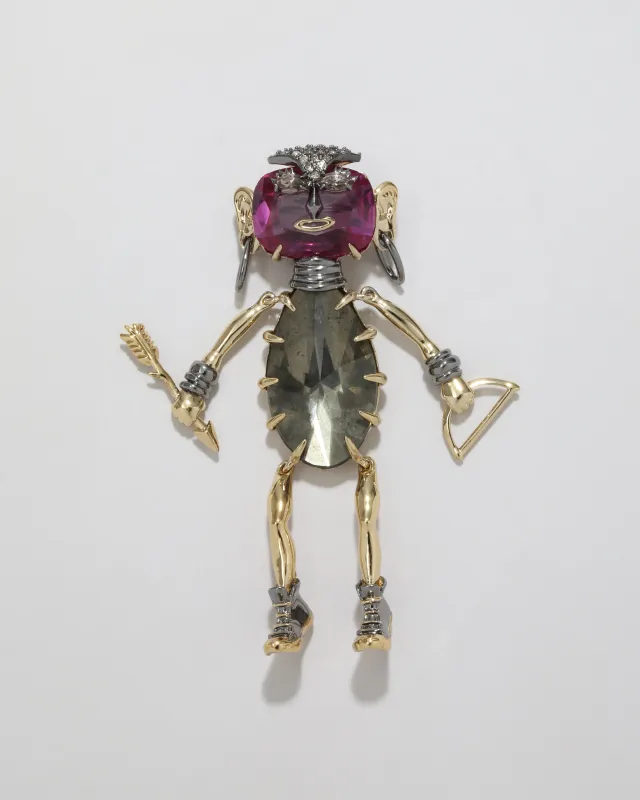 Archive Articulated Urban Warrior Pin made by Alexis Bittar