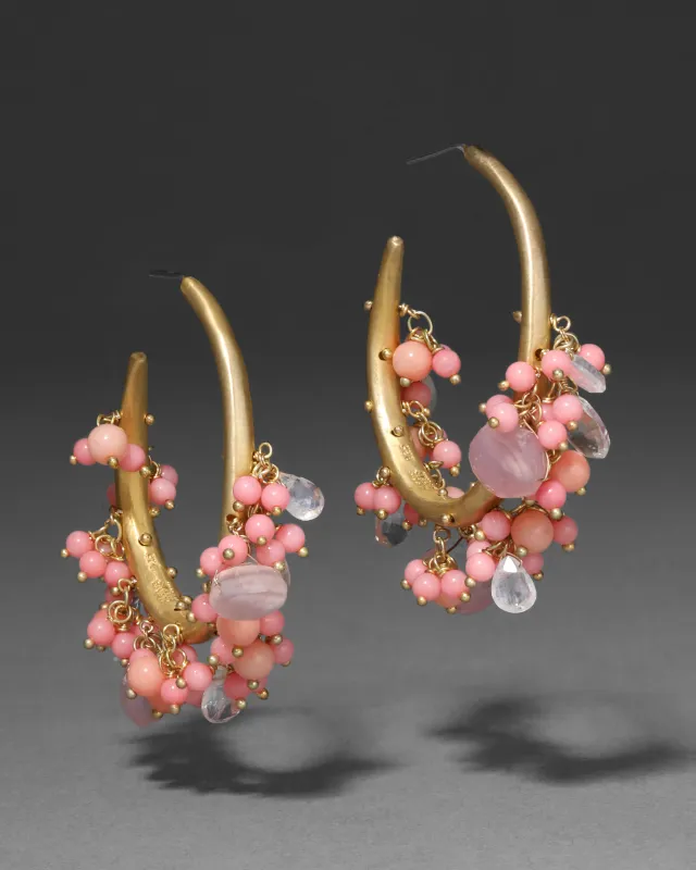 Archive Beaded Cluster Hoop Earring made by Alexis Bittar