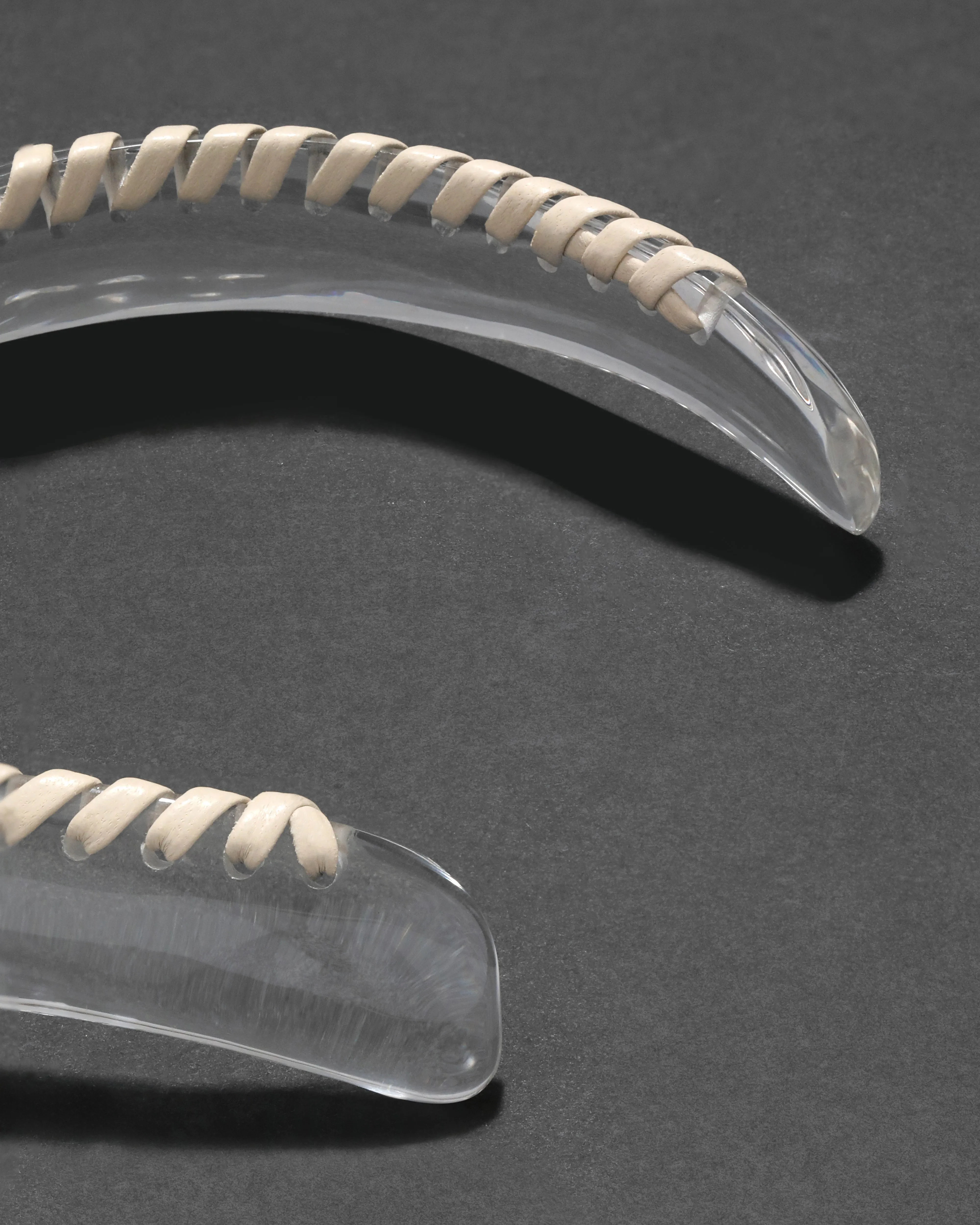 Archive Leather Wrapped Liquid Clear Lucite Collar Necklace sold by Alexis Bittar product image thumbnail 2