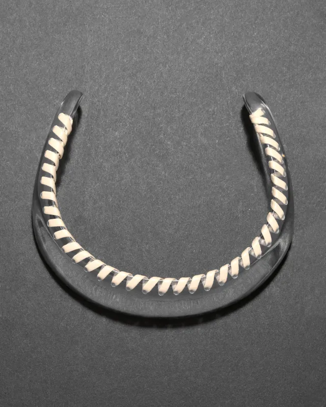 Archive Leather Wrapped Liquid Clear Lucite Collar Necklace sold by Alexis Bittar