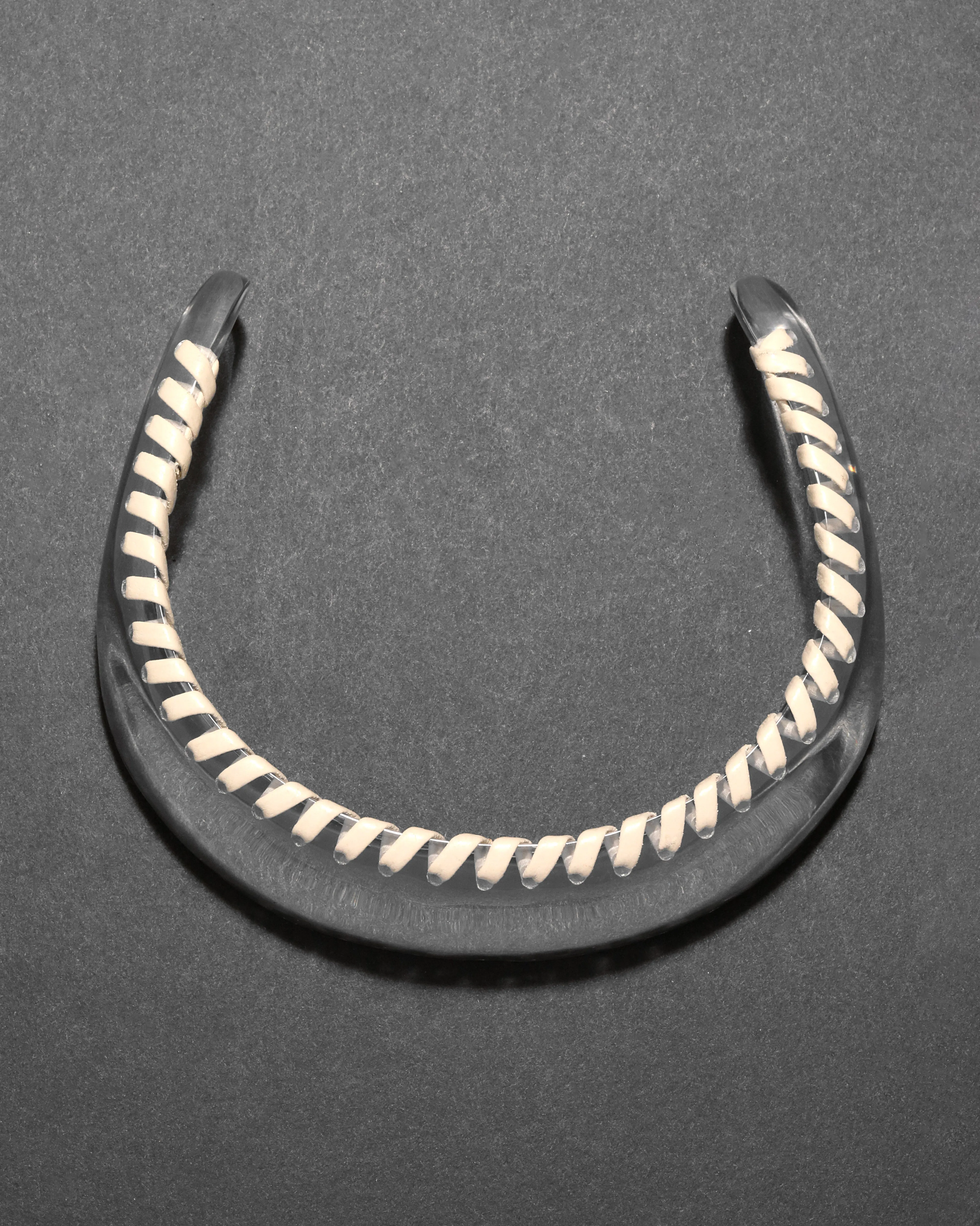 Archive Leather Wrapped Liquid Clear Lucite Collar Necklace sold by Alexis Bittar