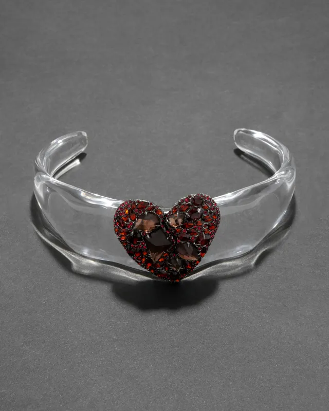 Archive Crystal Pavé Heart Liquid Clear Lucite Collar Necklace sold by Alexis Bittar