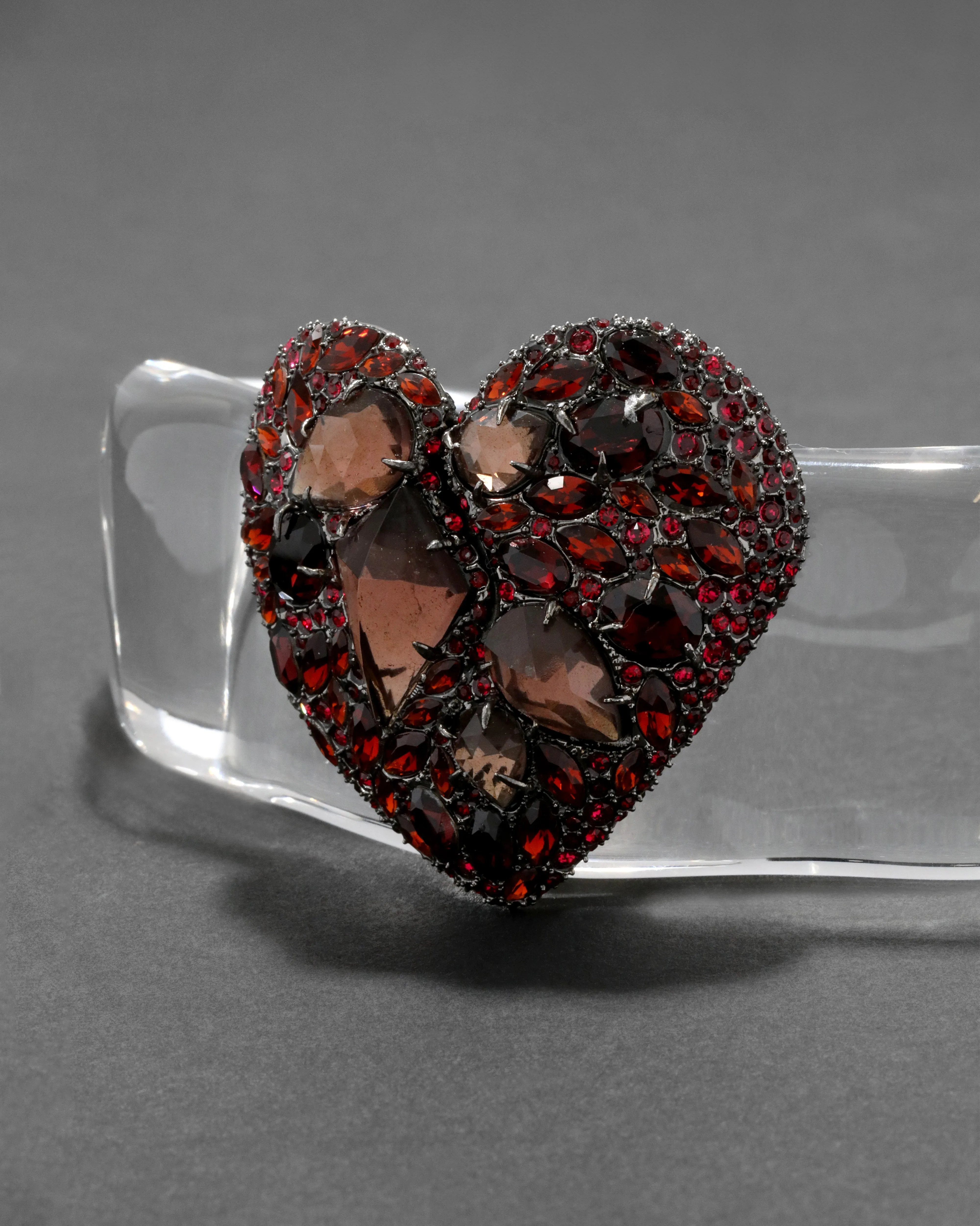 Archive Crystal Pavé Heart Liquid Clear Lucite Collar Necklace sold by Alexis Bittar product image thumbnail 2