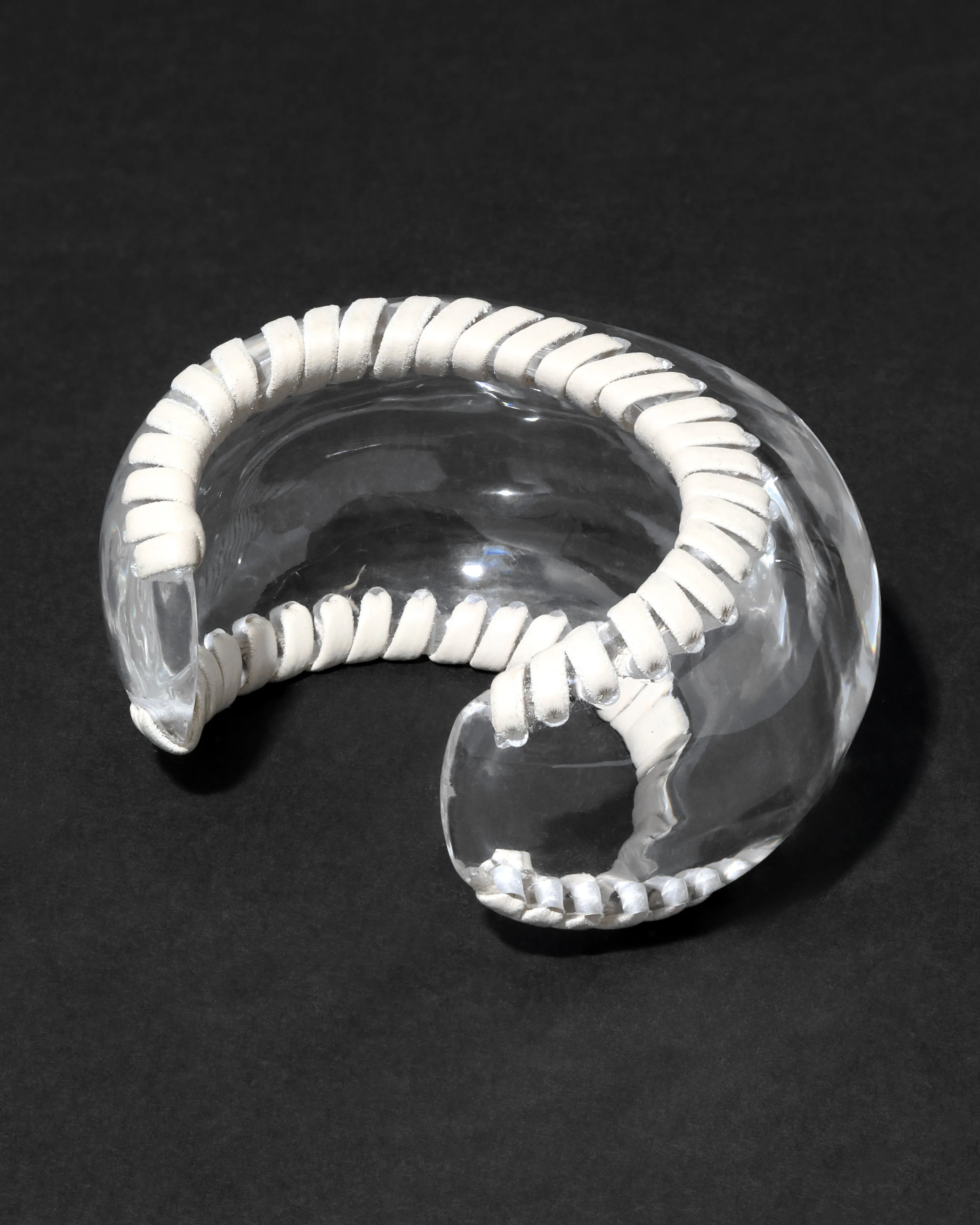Archive Leather Wrapped Liquid Clear Lucite Cuff Bracelet sold by Alexis Bittar product image thumbnail 3
