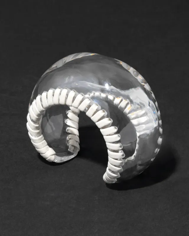 Archive Leather Wrapped Liquid Clear Lucite Cuff Bracelet sold by Alexis Bittar