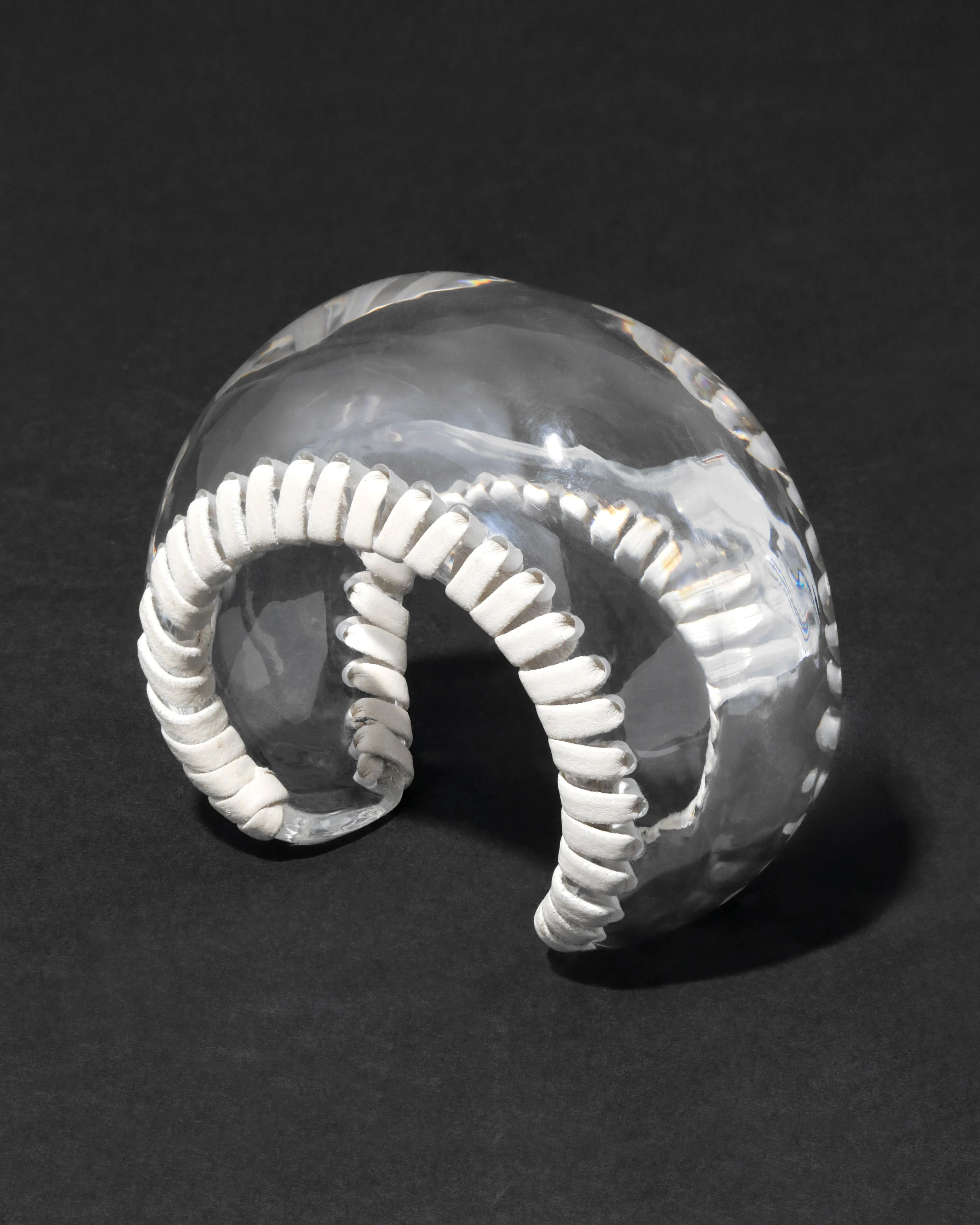 Archive Leather Wrapped Liquid Clear Lucite Cuff Bracelet sold by Alexis Bittar