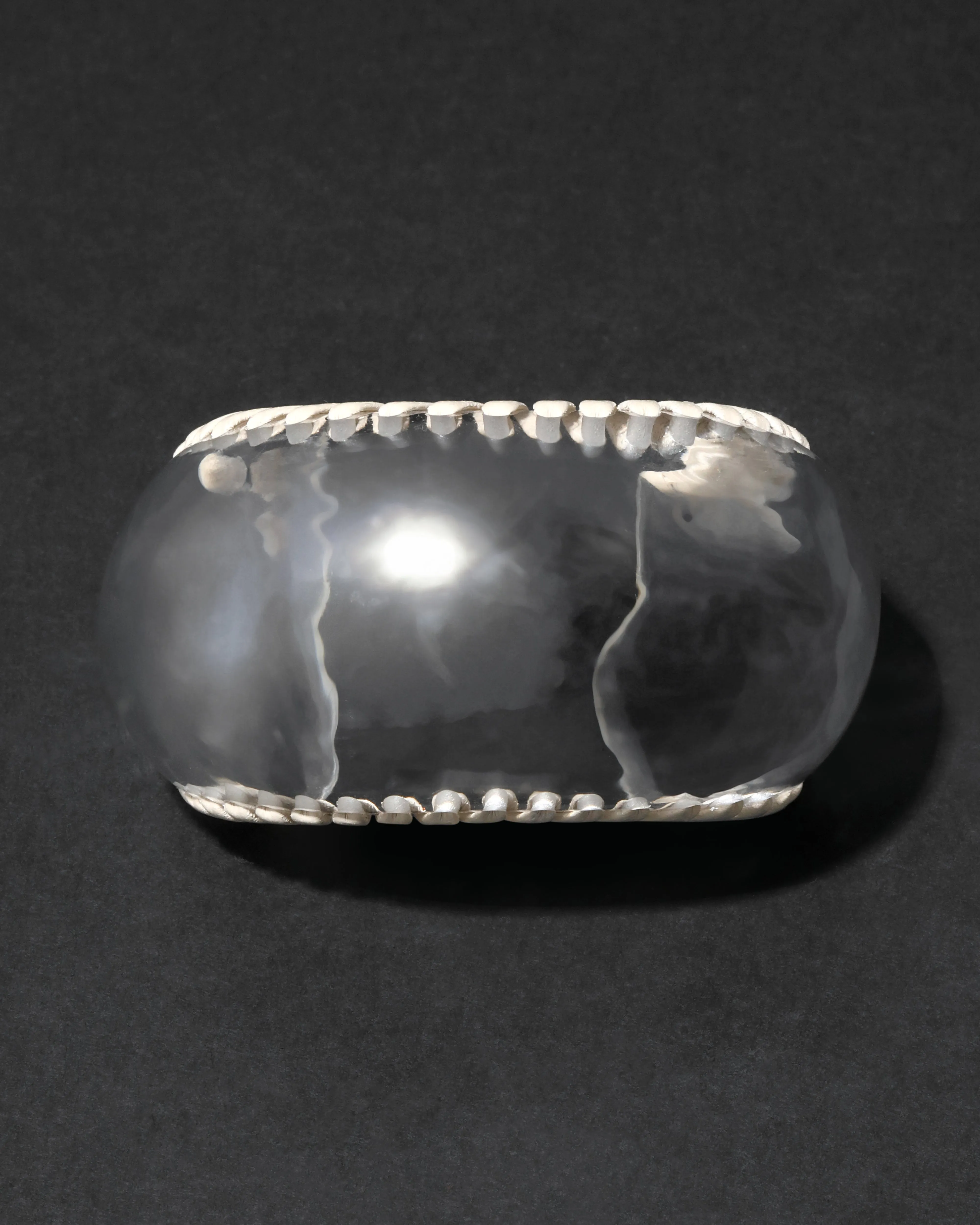 Archive Leather Wrapped Liquid Clear Lucite Cuff Bracelet sold by Alexis Bittar product image thumbnail 2