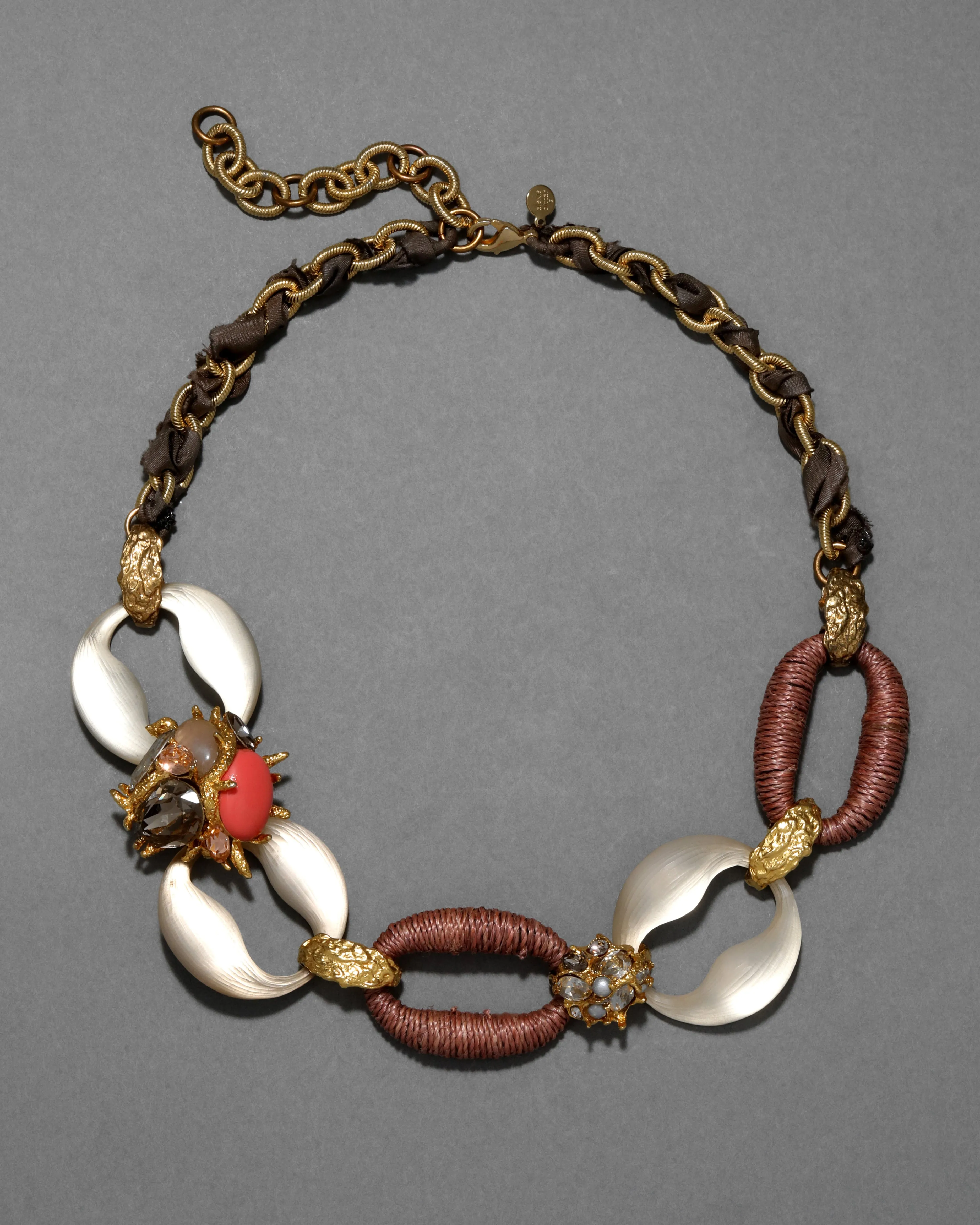 Archive Raffia and Lucite Link Mixed Media Necklace sold by Alexis Bittar