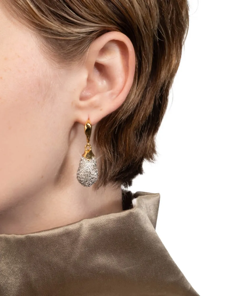Solanales Crystal Pavé Teardrop Leverback Earring sold by Alexis Bittar product image thumbnail 2
