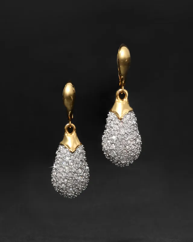 Solanales Crystal Pavé Teardrop Leverback Earring sold by Alexis Bittar