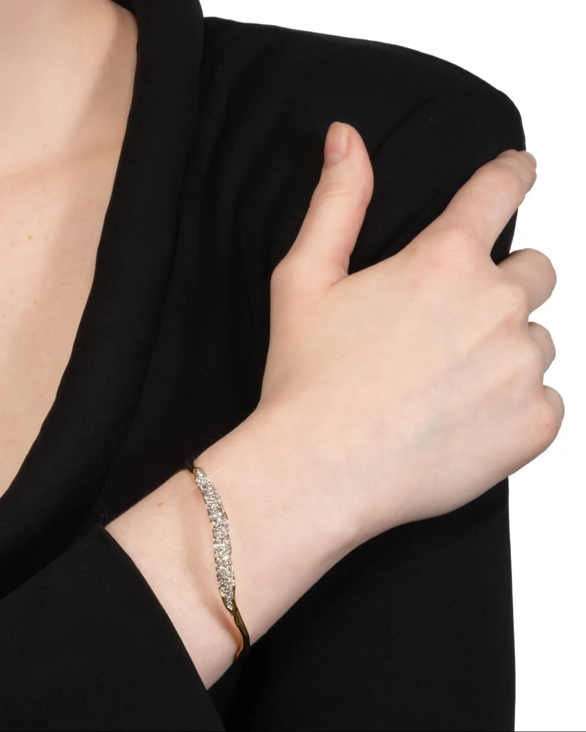 Solanales Gold Crystal Skinny Bangle Bracelet sold by Alexis Bittar product image thumbnail 3