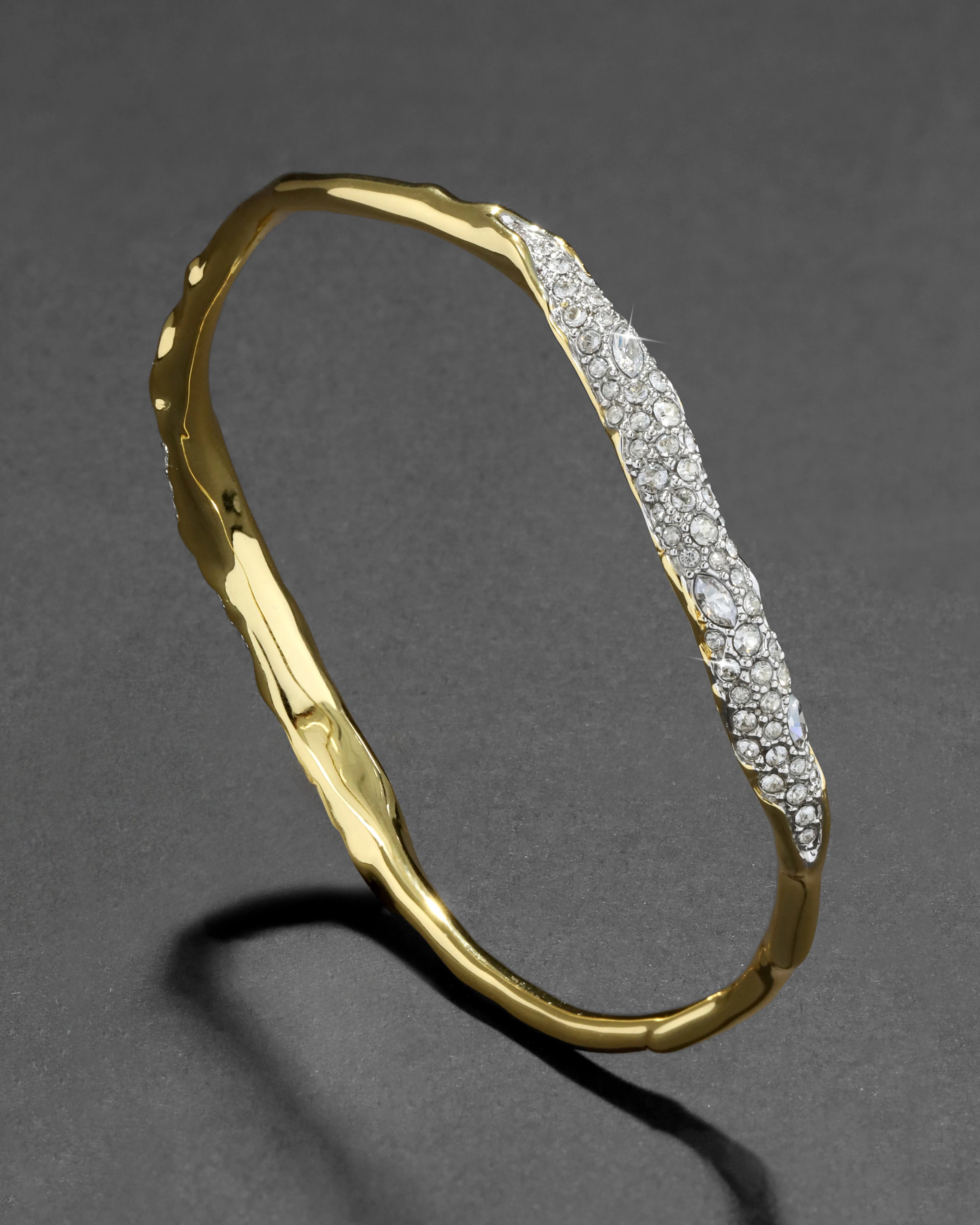 Solanales Gold Crystal Skinny Bangle Bracelet sold by Alexis Bittar