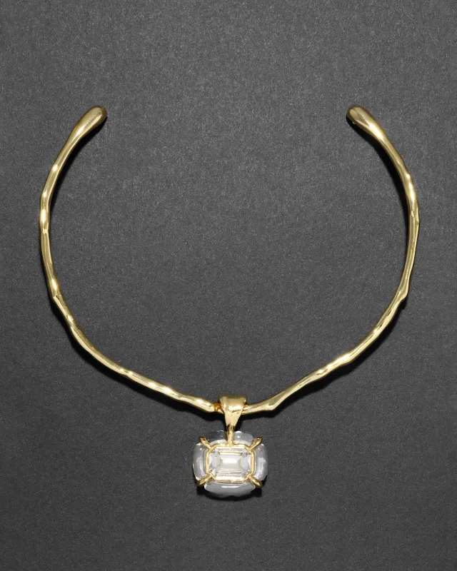 Liquid Lucite Jeweled Crystal Collar Necklace- Clear sold by Alexis Bittar