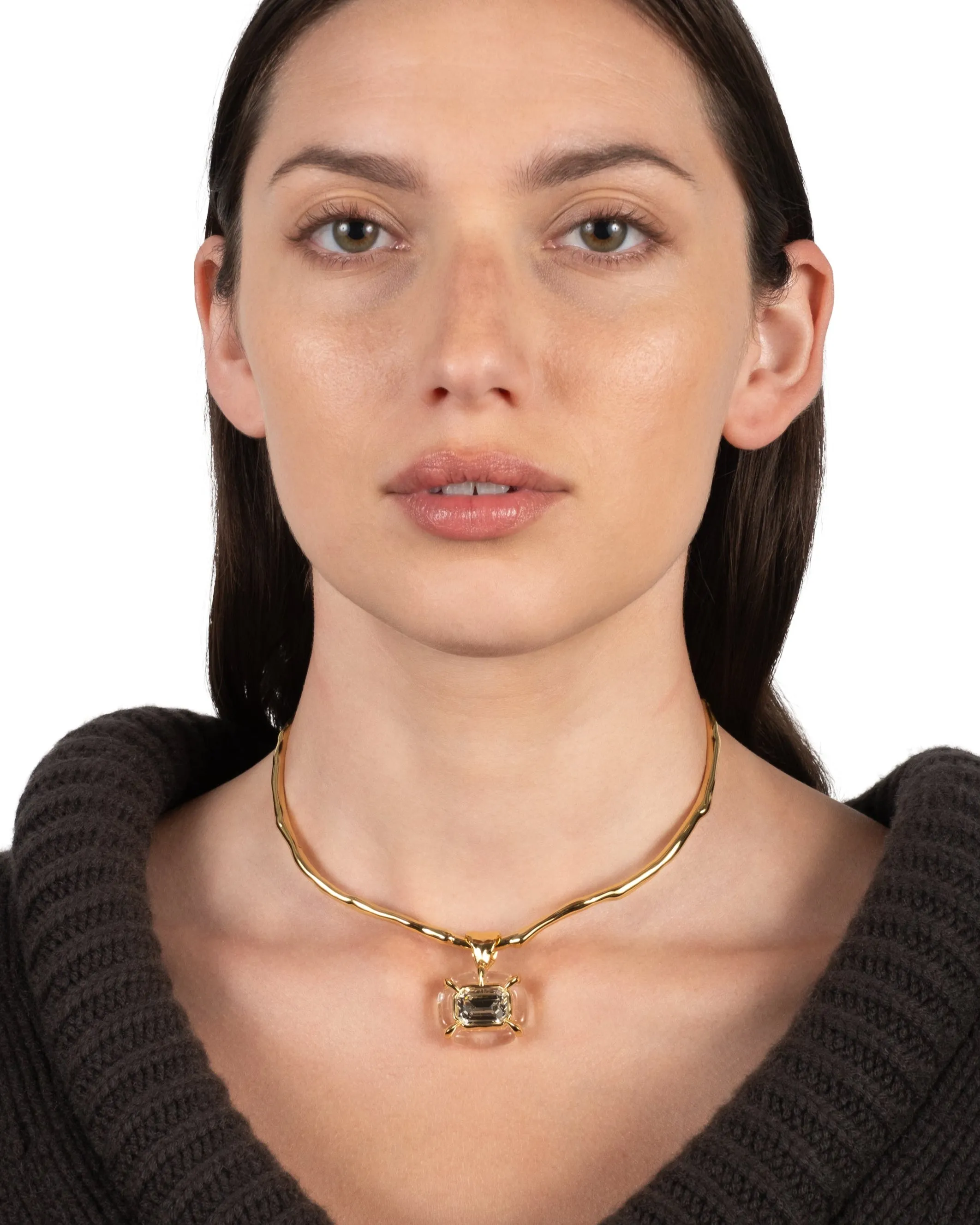 Liquid Lucite Jeweled Crystal Collar Necklace- Clear sold by Alexis Bittar product image thumbnail 2