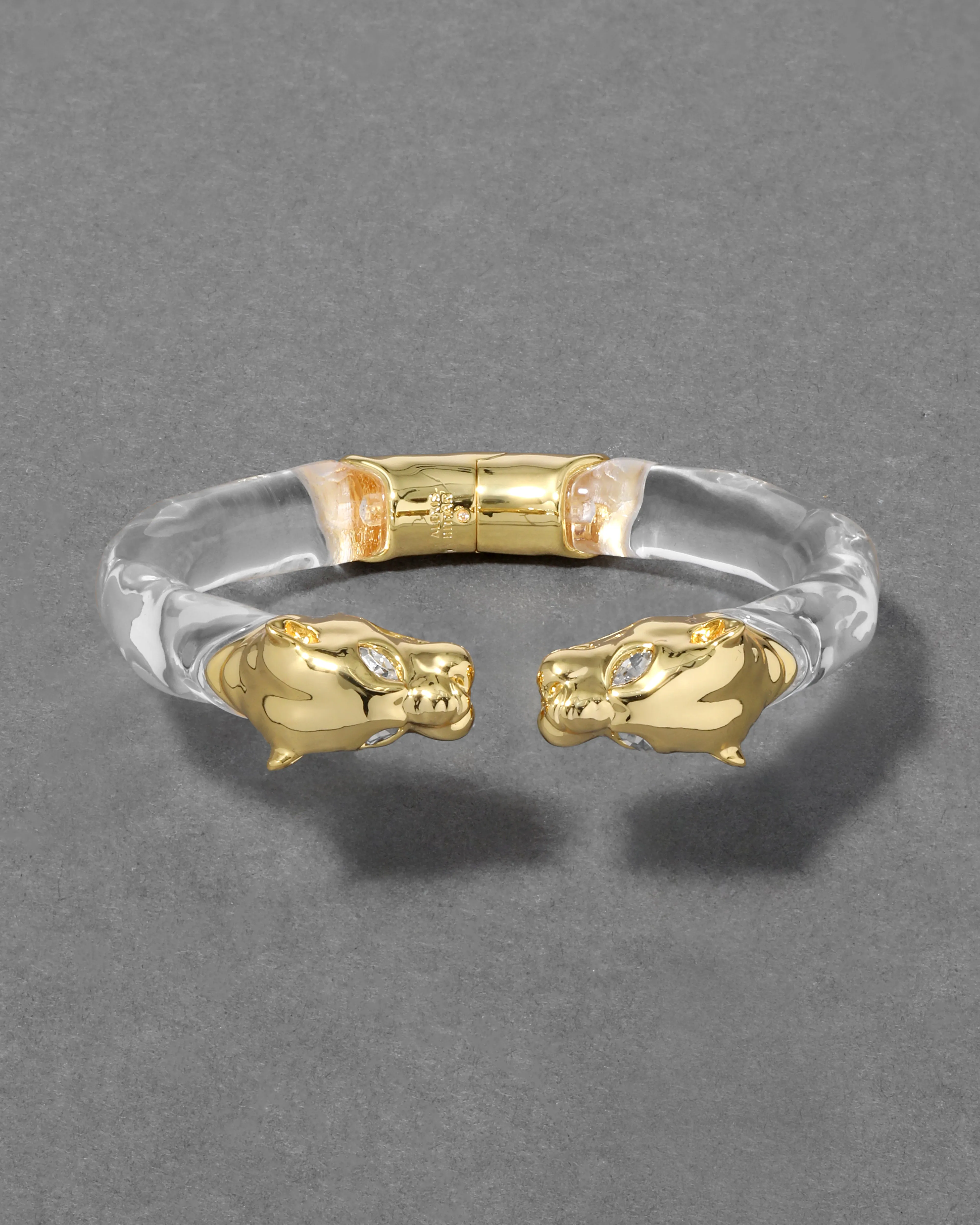 Panther Visage Lucite Hinge Cuff Bracelet sold by Alexis Bittar product image thumbnail 5