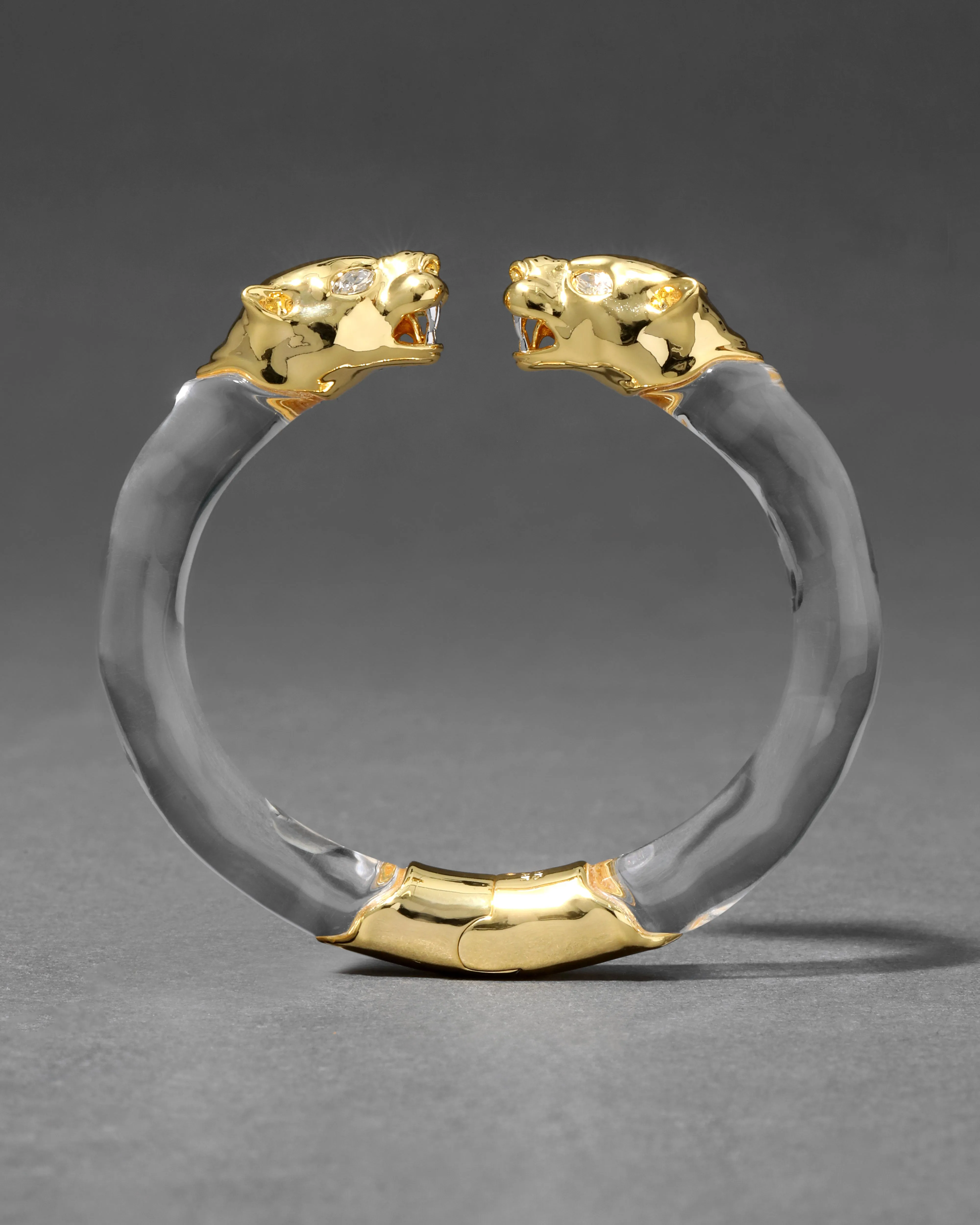 Panther Visage Lucite Hinge Cuff Bracelet sold by Alexis Bittar product image thumbnail 4