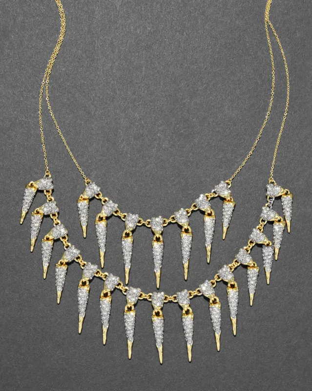 Solanales Crystal Spear Layered Fringe Necklace sold by Alexis Bittar