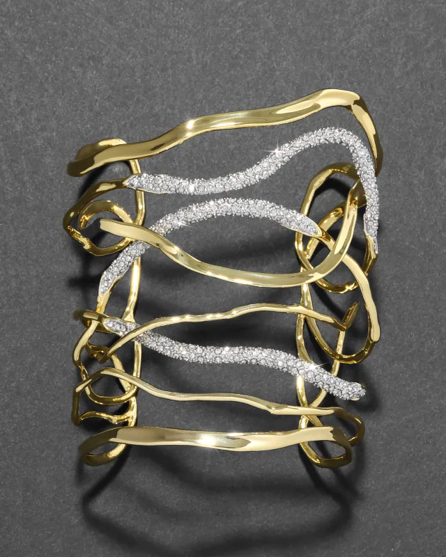Solanales Crystal Intertwined Wide Cuff Bracelet sold by Alexis Bittar