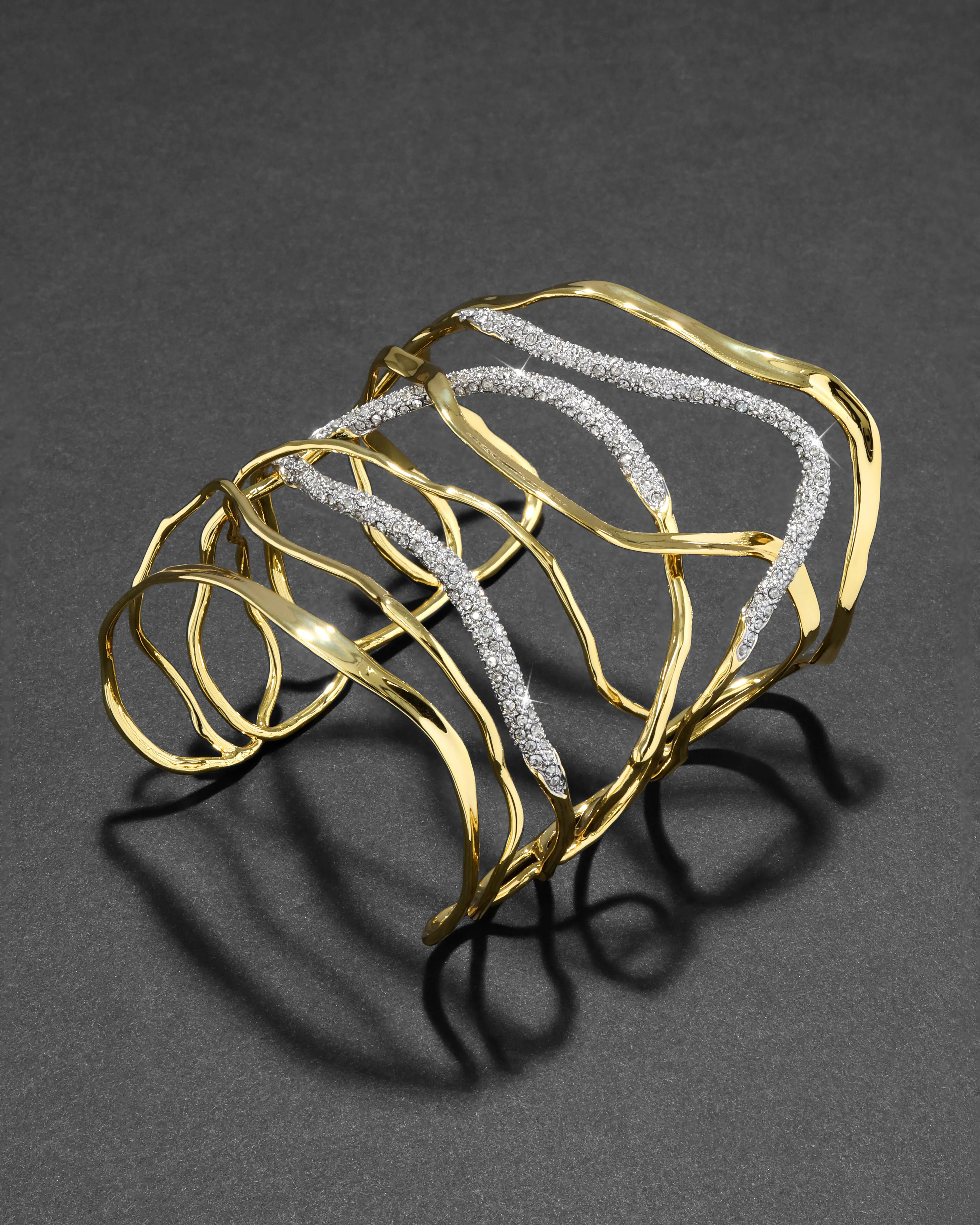 Solanales Crystal Intertwined Wide Cuff Bracelet sold by Alexis Bittar product image thumbnail 4