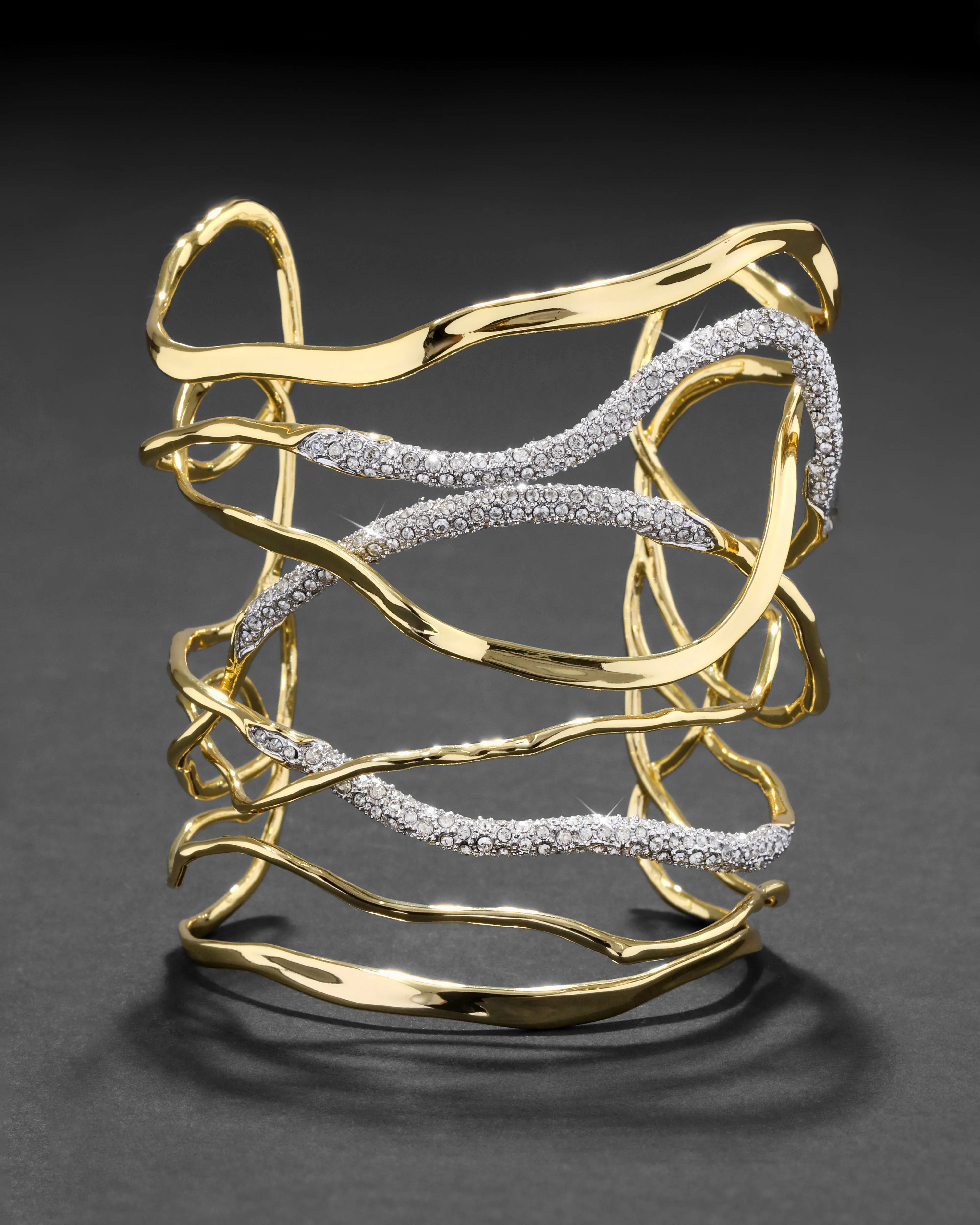 Solanales Crystal Intertwined Wide Cuff Bracelet sold by Alexis Bittar product image thumbnail 3