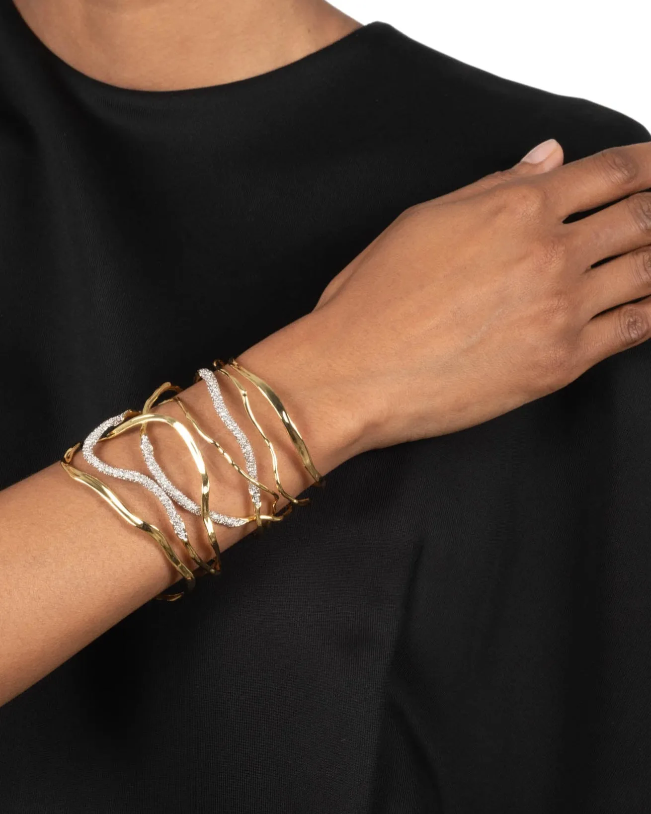 Solanales Crystal Intertwined Wide Cuff Bracelet sold by Alexis Bittar product image thumbnail 2