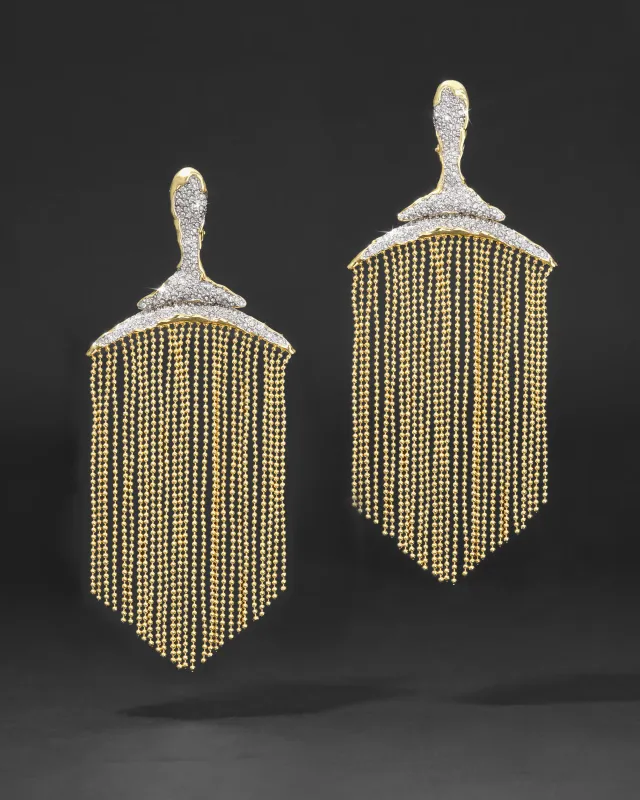 Solanales Crystal Large Fringe Chandelier Earring sold by Alexis Bittar