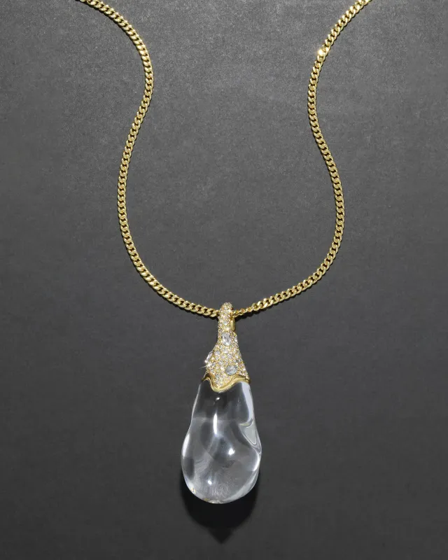 Liquid Lucite Crystal Pavé Teardrop Necklace sold by Alexis Bittar