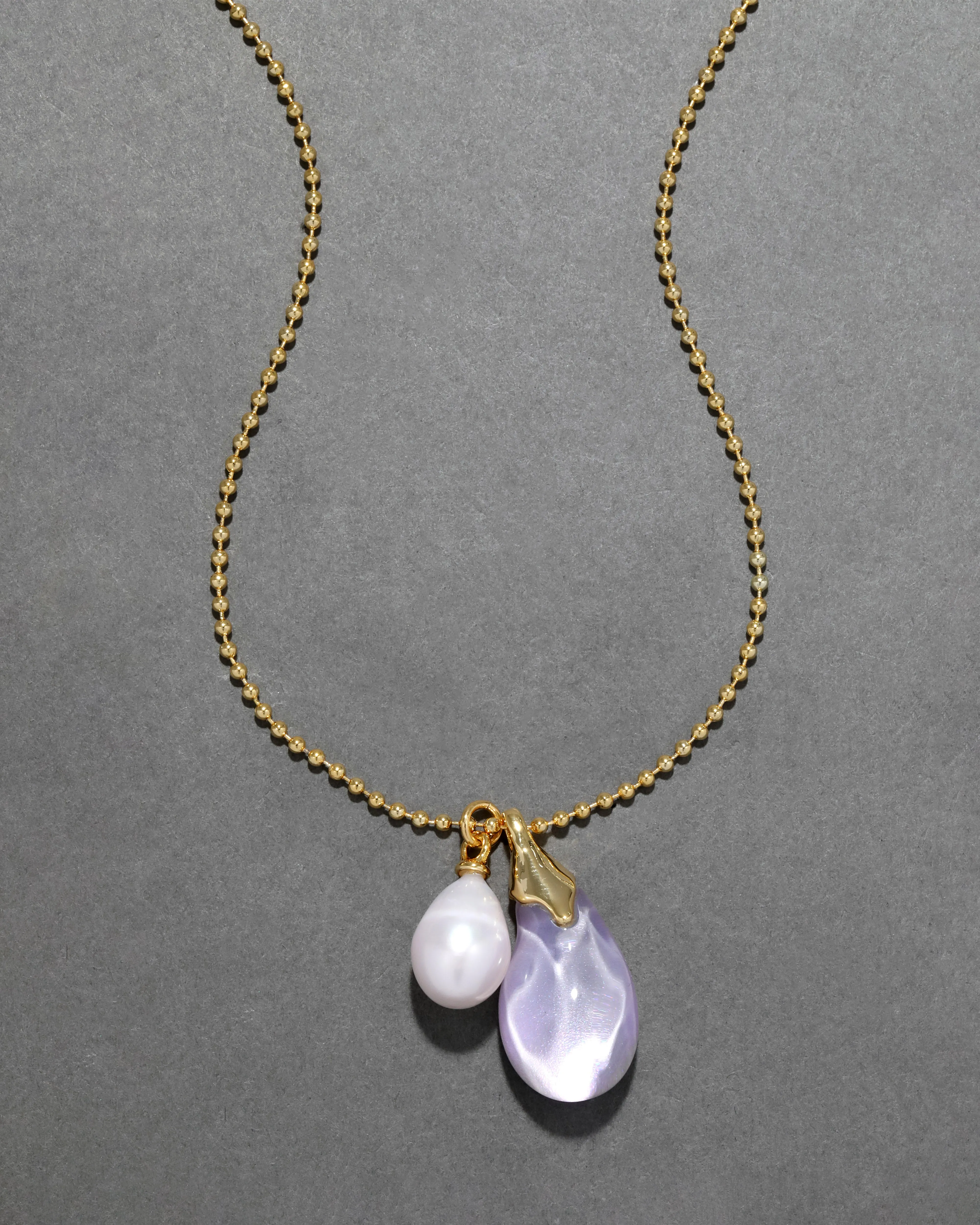 Lucite Teardrop Freshwater Pearl Pendant Necklace- Aurora sold by Alexis Bittar