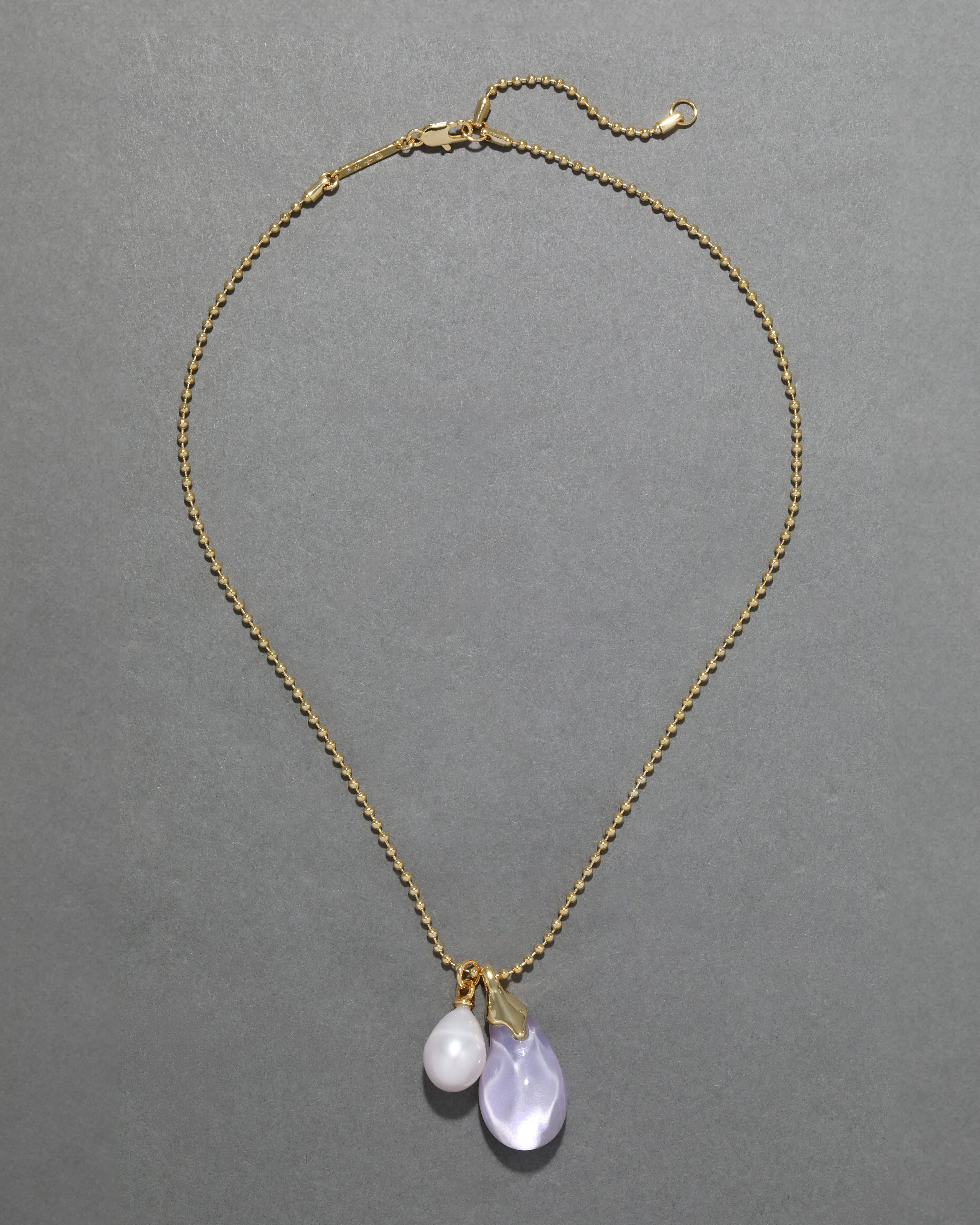 Lucite Teardrop Freshwater Pearl Pendant Necklace- Aurora sold by Alexis Bittar product image thumbnail 3