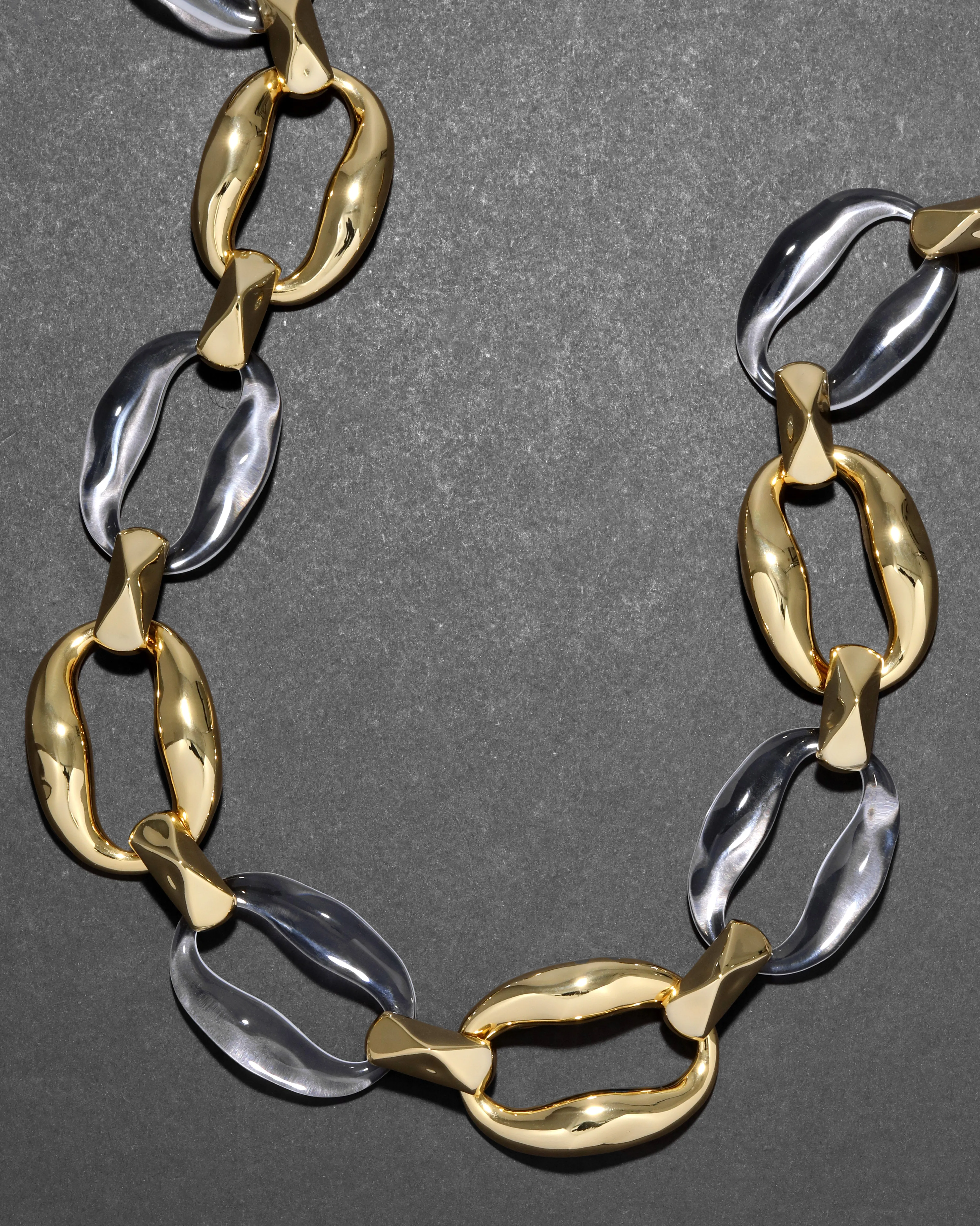Liquid Lucite Gold Link Necklace- Clear sold by Alexis Bittar product image thumbnail 3