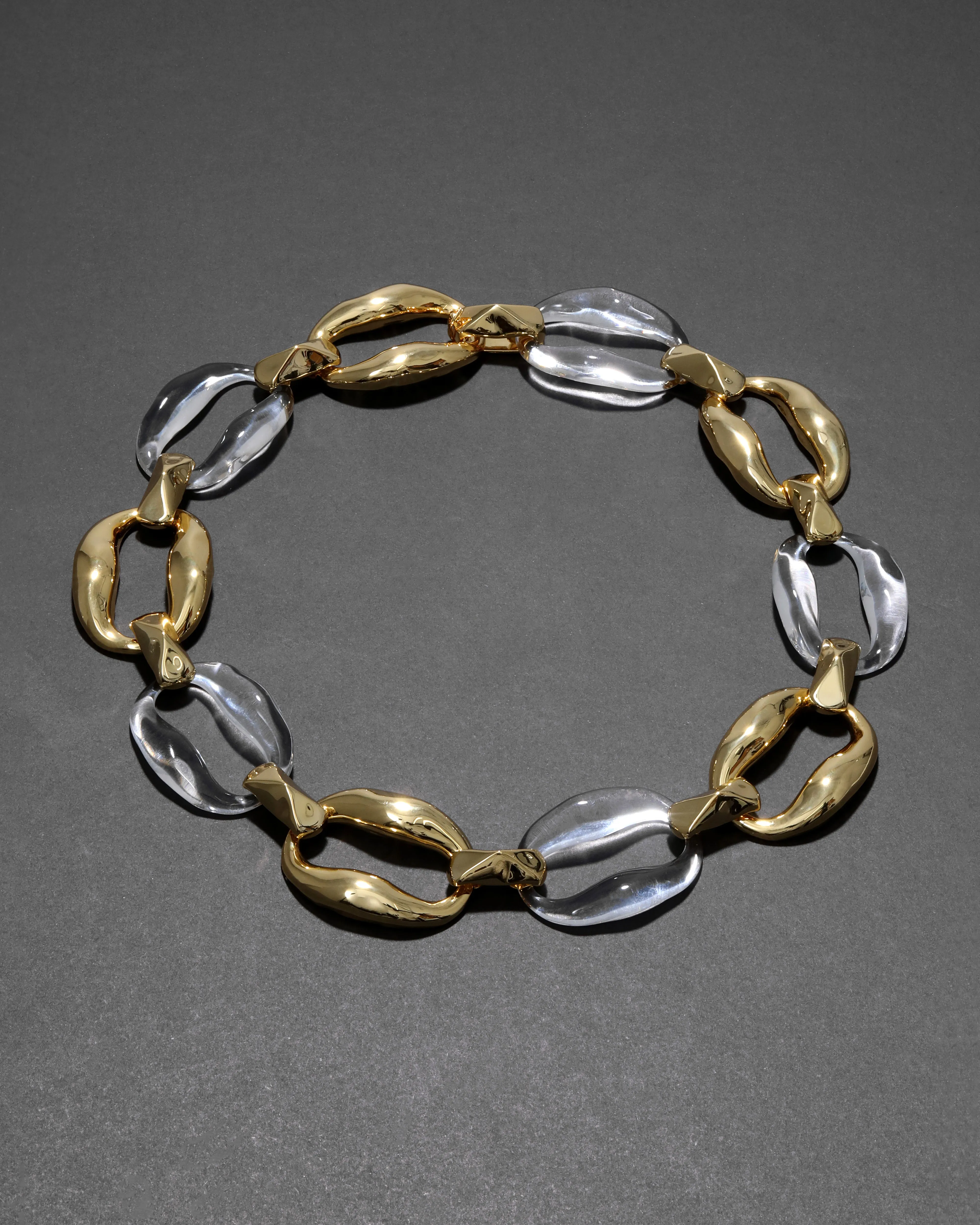 Liquid Lucite Gold Link Necklace- Clear sold by Alexis Bittar product image thumbnail 4