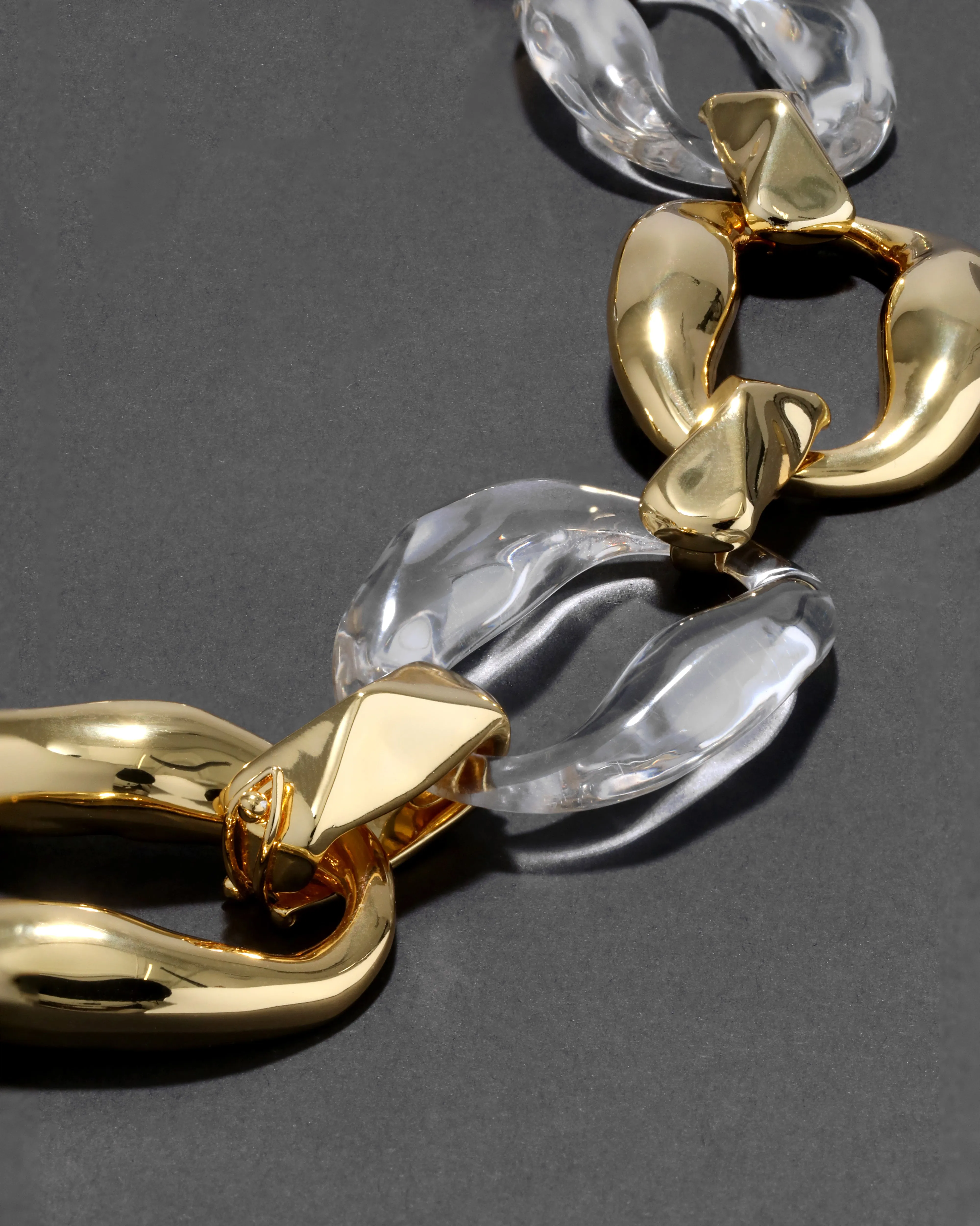 Liquid Lucite Gold Link Necklace- Clear sold by Alexis Bittar product image thumbnail 5