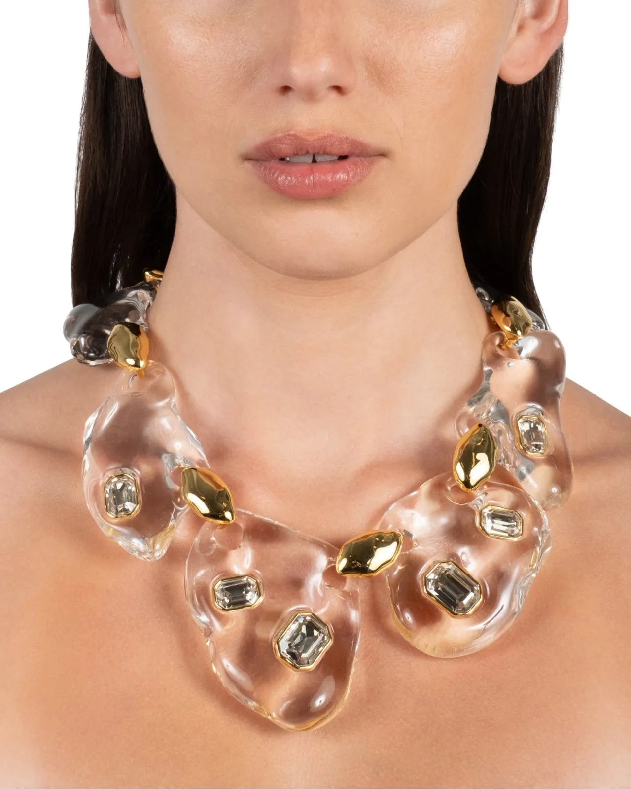 Liquid Lucite Crystal Pebble Necklace- Clear sold by Alexis Bittar product image thumbnail 2