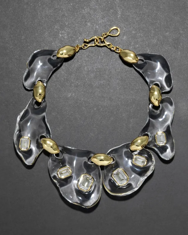 Liquid Lucite Crystal Pebble Necklace- Clear sold by Alexis Bittar