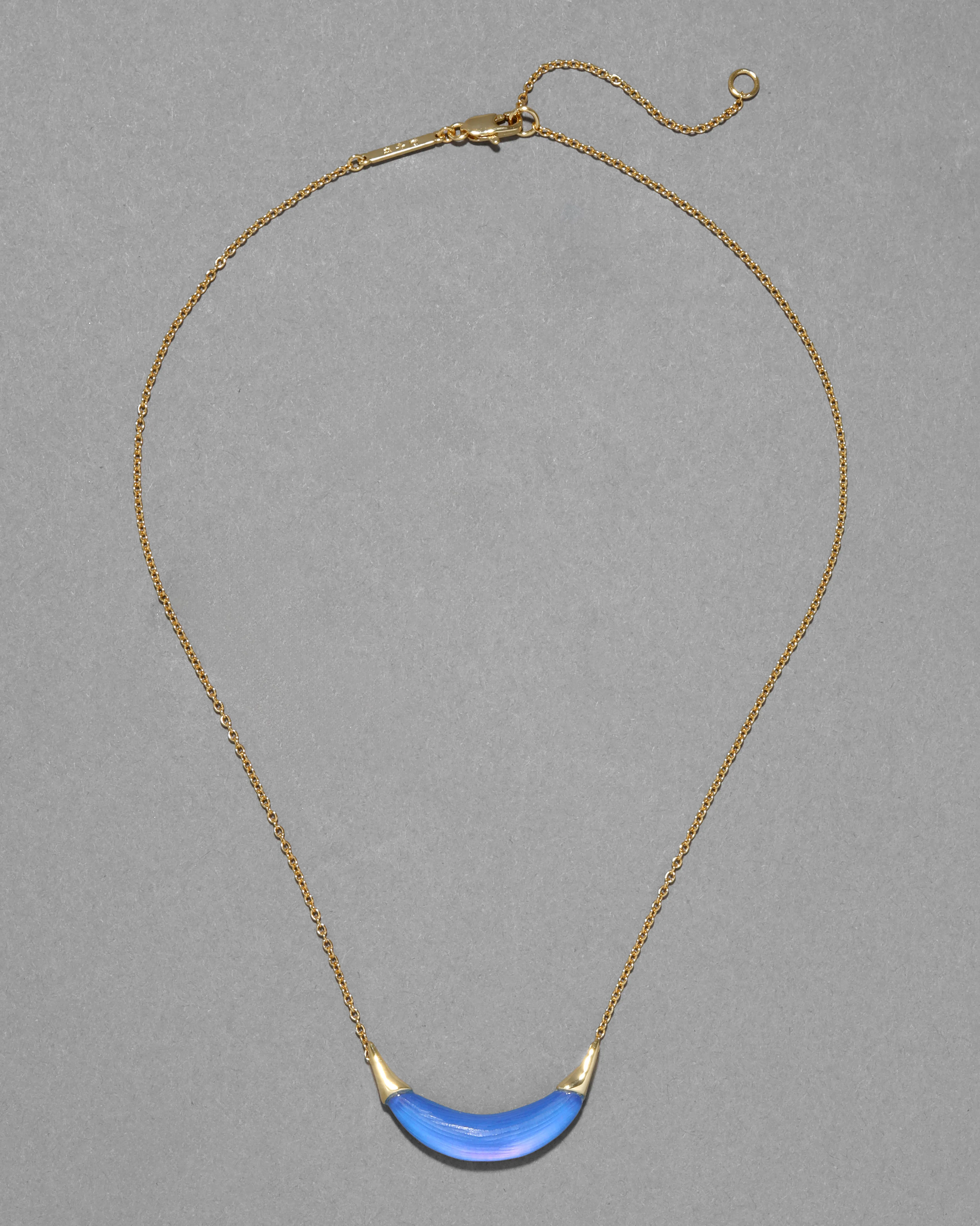 Gold Capped Crescent Lucite Necklace- Hyacinth sold by Alexis Bittar product image thumbnail 3