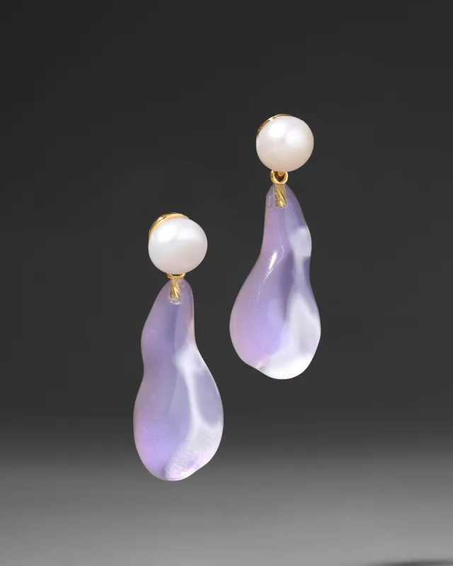 Lucite Freshwater Pearl Drop Earring- Aurora sold by Alexis Bittar