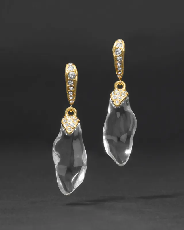 Liquid Lucite Crystal Pavé Leverback Earring sold by Alexis Bittar