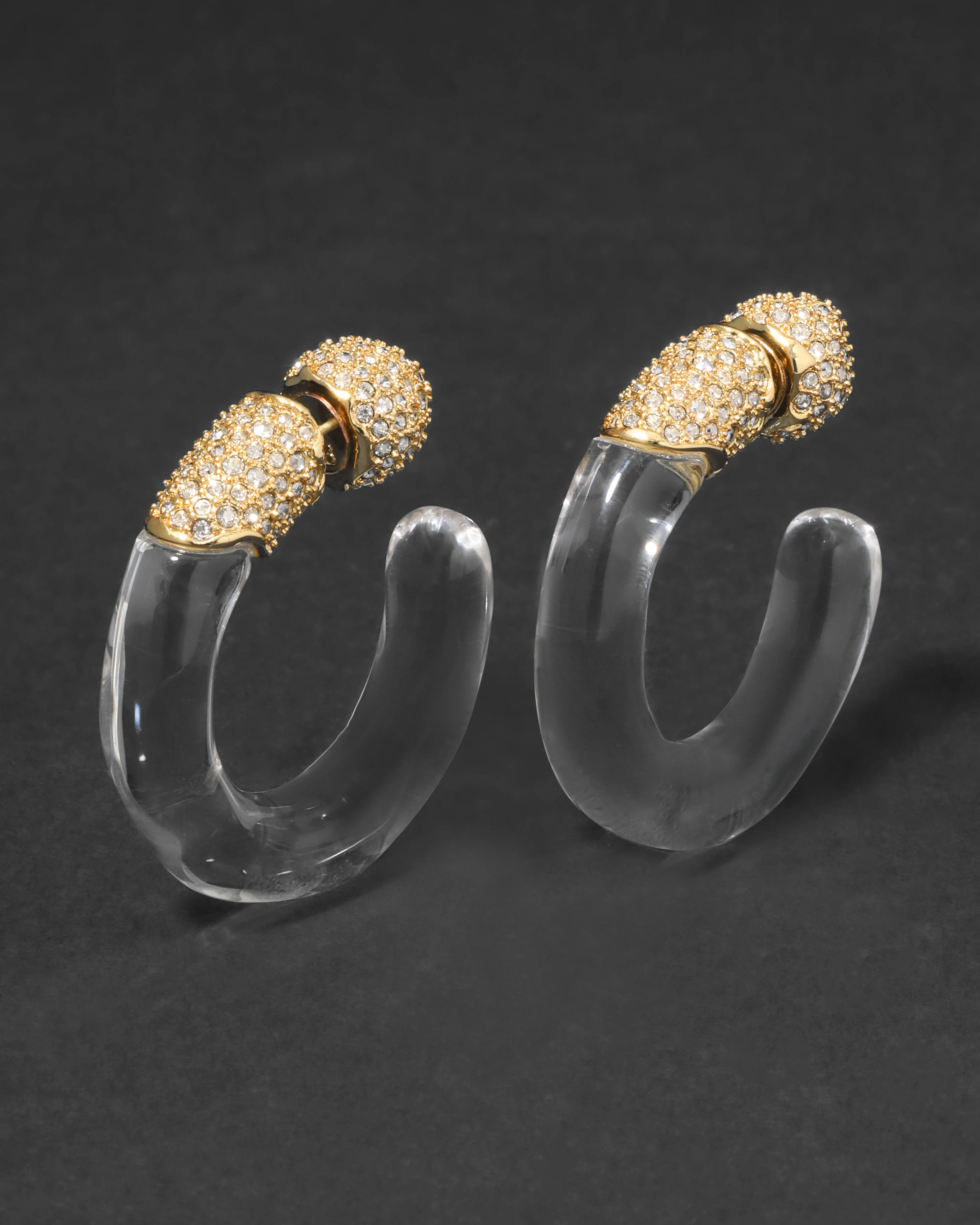 Liquid Lucite Crystal Front Back Hoop Earring sold by Alexis Bittar