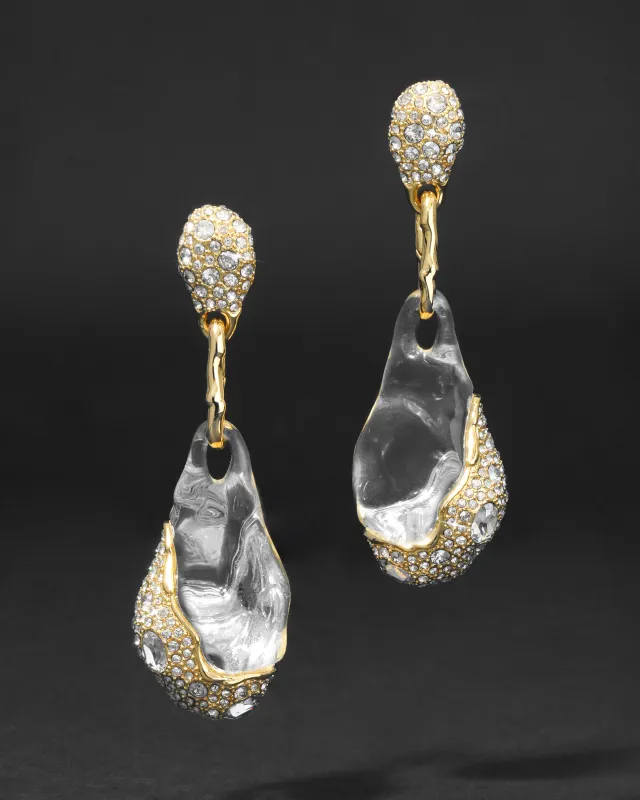 Liquid Lucite Crystal Pavé Pebble Drop Earring sold by Alexis Bittar