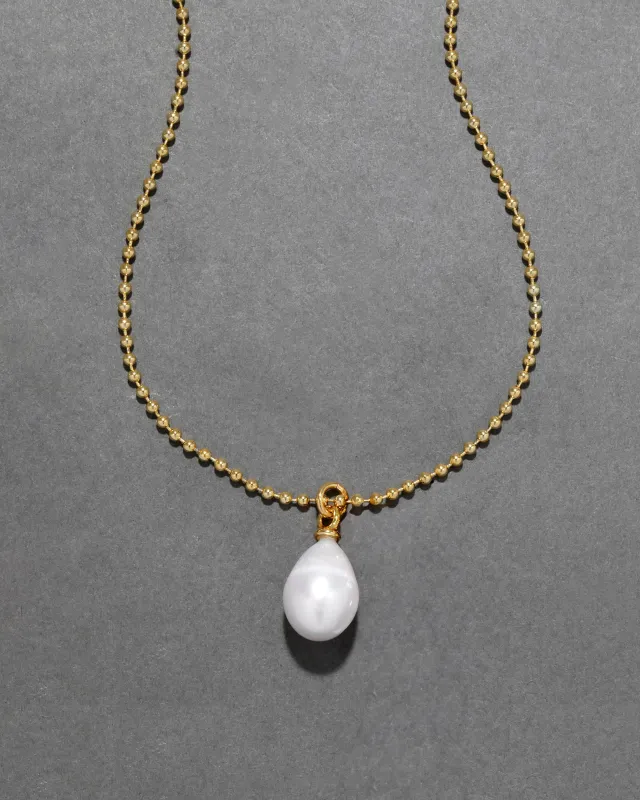 Molten Gold Freshwater Pearl Drop Necklace sold by Alexis Bittar