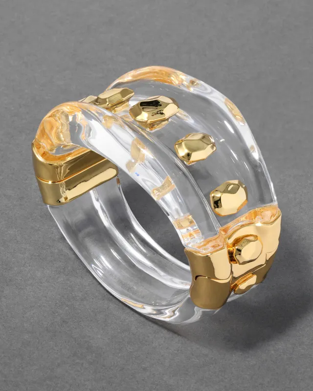 Liquid Lucite Studded Hinge Cuff Bracelet sold by Alexis Bittar