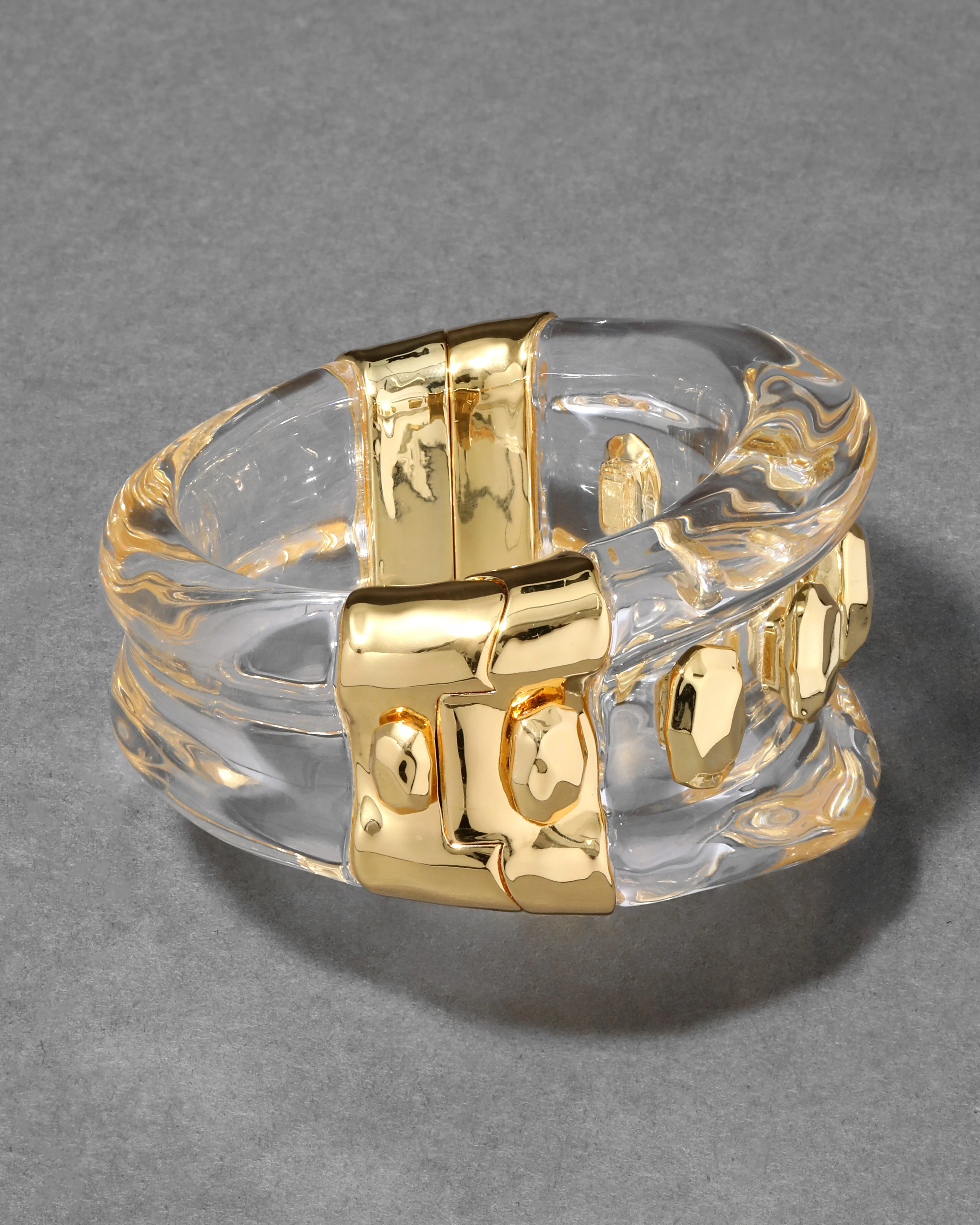 Liquid Lucite Studded Hinge Cuff Bracelet sold by Alexis Bittar product image thumbnail 4