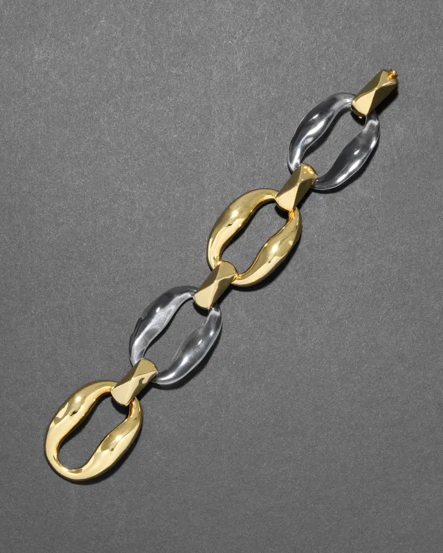 Liquid Lucite Gold Link Bracelet- Clear sold by Alexis Bittar