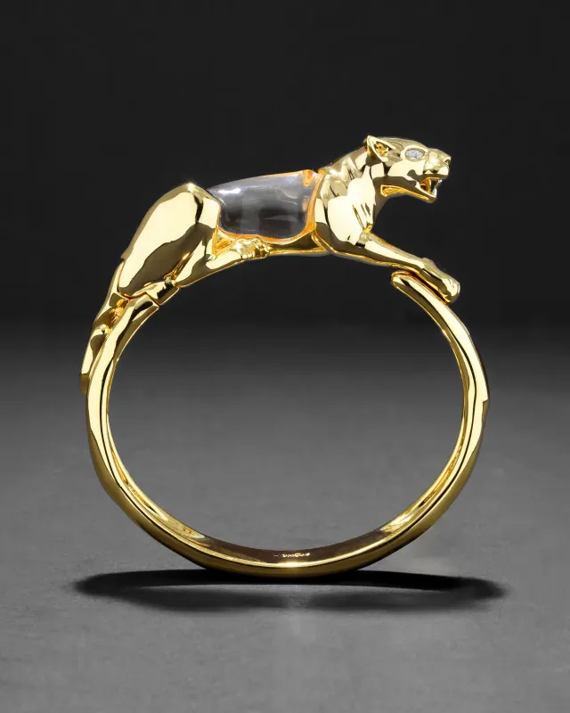 Gold Panther Jelly Belly Hinge Bracelet sold by Alexis Bittar