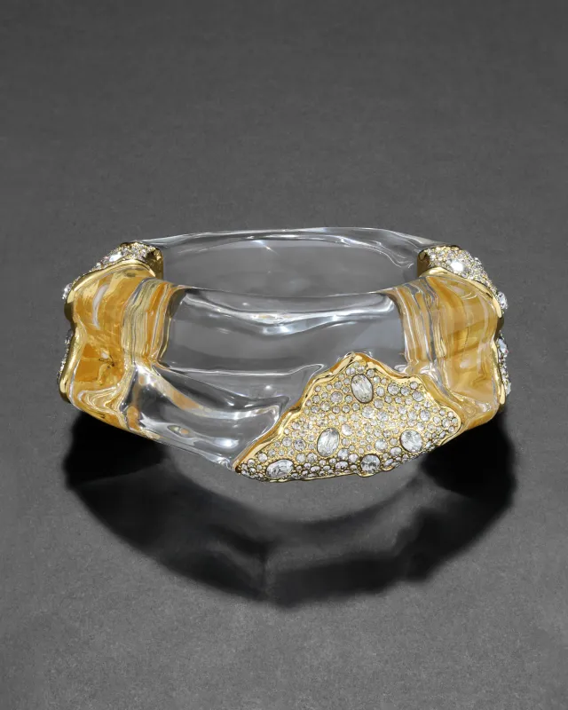 Liquid Lucite Crystal Pavé Wide Hinge Bracelet sold by Alexis Bittar