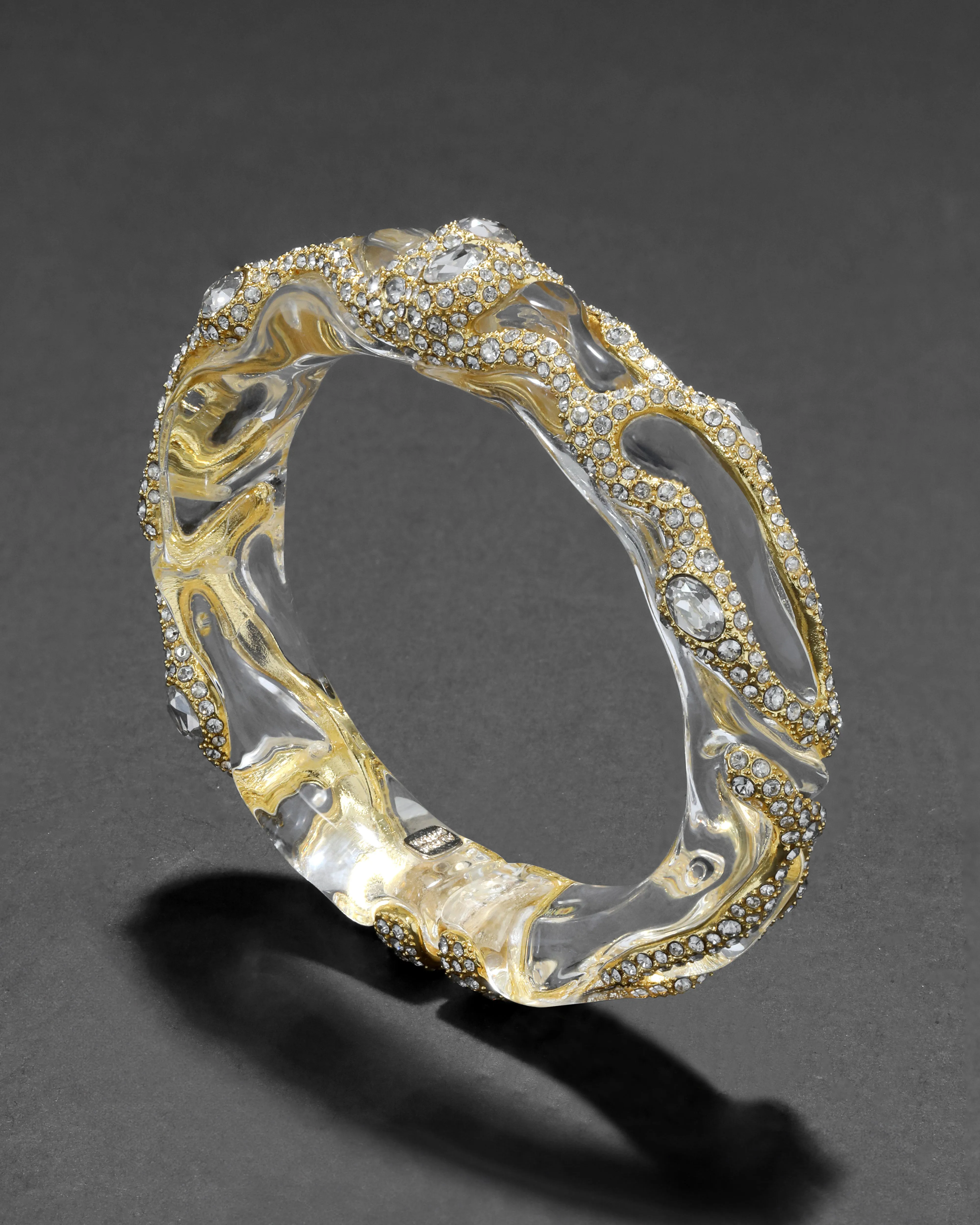 Liquid Lucite Crystal Pave Hinge Bracelet- Clear sold by Alexis Bittar product image thumbnail 3